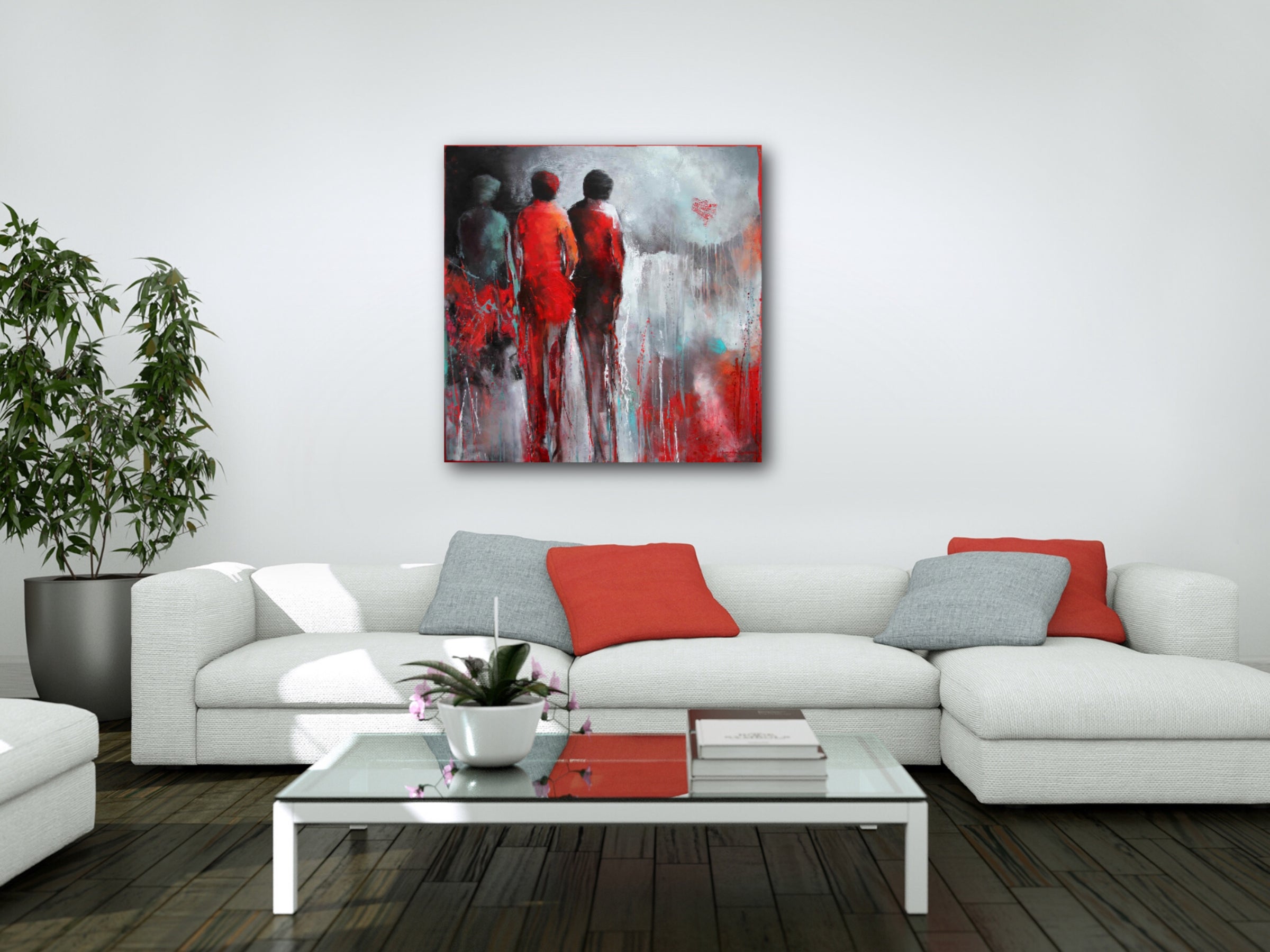Variations In Red<br>101.6x101.6x4 cm<br>40"x40"x1.6"