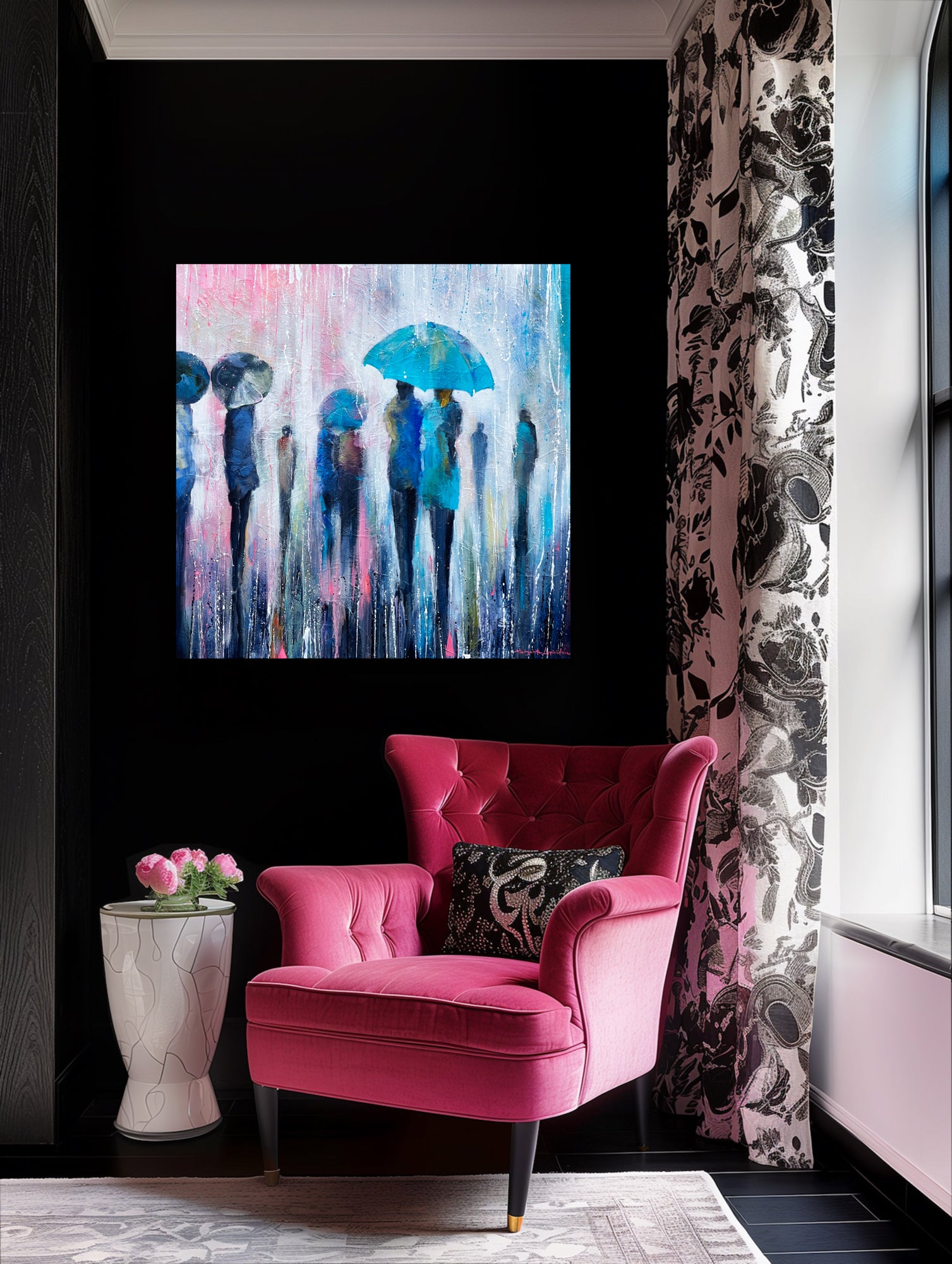 We And The Rain<br>100x101x3 cm<br>39.4"x39.8"x1.2"