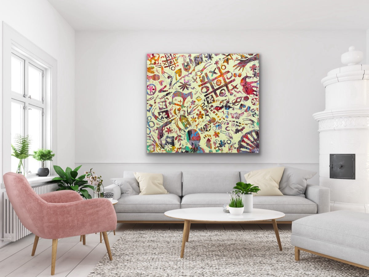 The Elephant In The Room <br>110x125x2.5 cm<br>43.3"x49.2"x1"