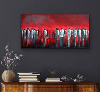 Night Gathering <br>45.7x94x3.8 cm<br>18”x36”x1.5"