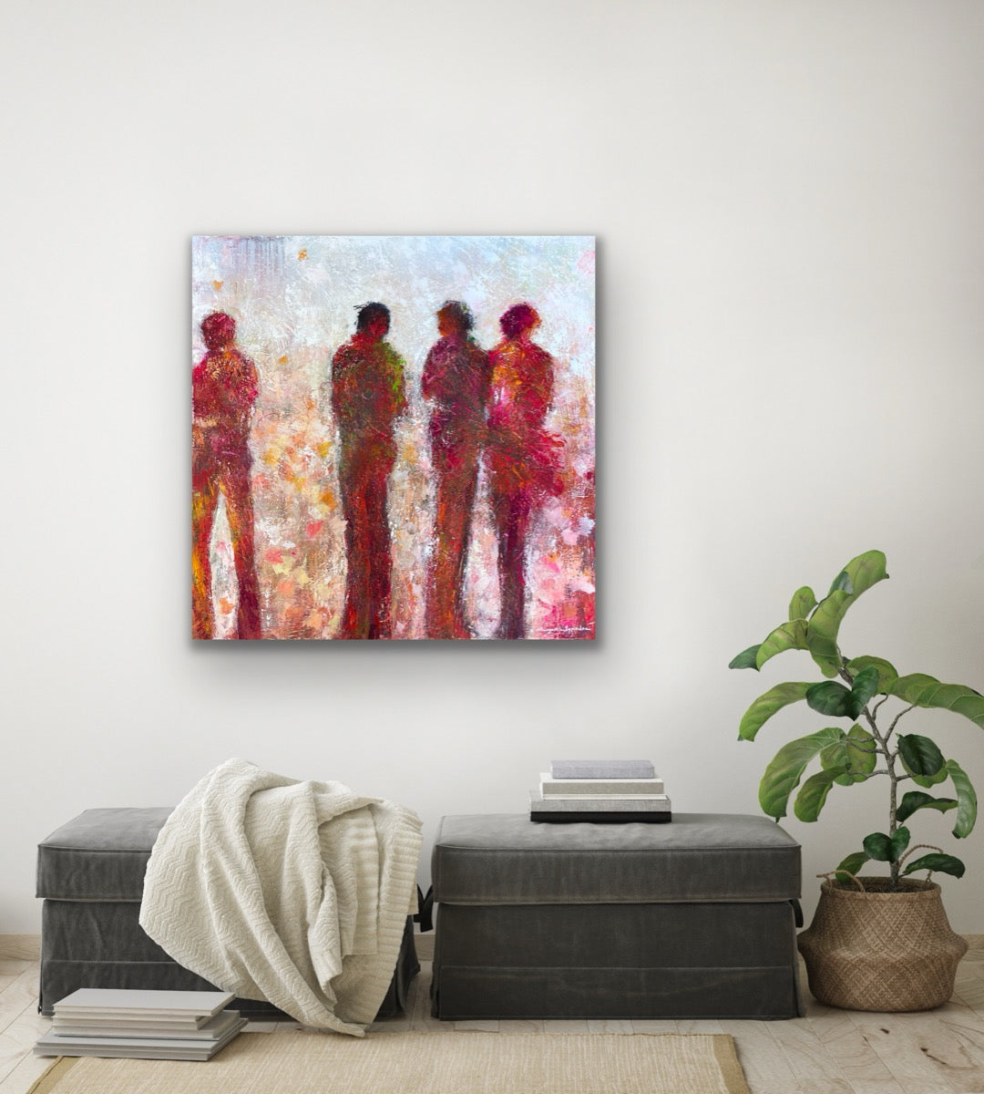 Les flâneurs d’autumn <br>100x100x3 cm<br>39.4”x39.4”x1.2”
