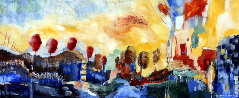 Blue-Yellow Trees - SOLD
