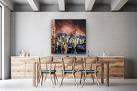 Downtown Gathering <br>91.4x91.4x4 cm<br>36”x36”x1.6”