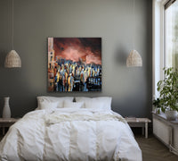 Downtown Gathering <br>91.4x91.4x4 cm<br>36”x36”x1.6”