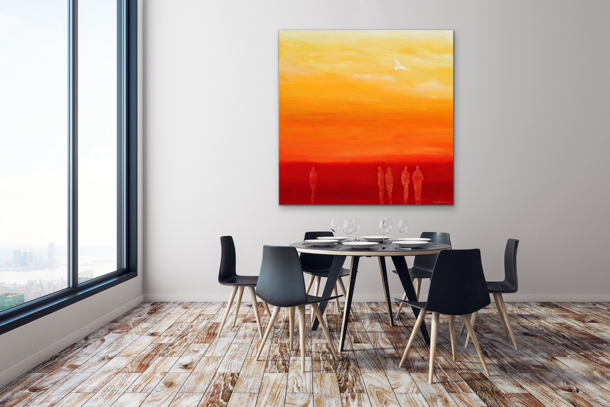 À l’ aube <br>122x122x3.8 cm<br>48”x48”x1.5"