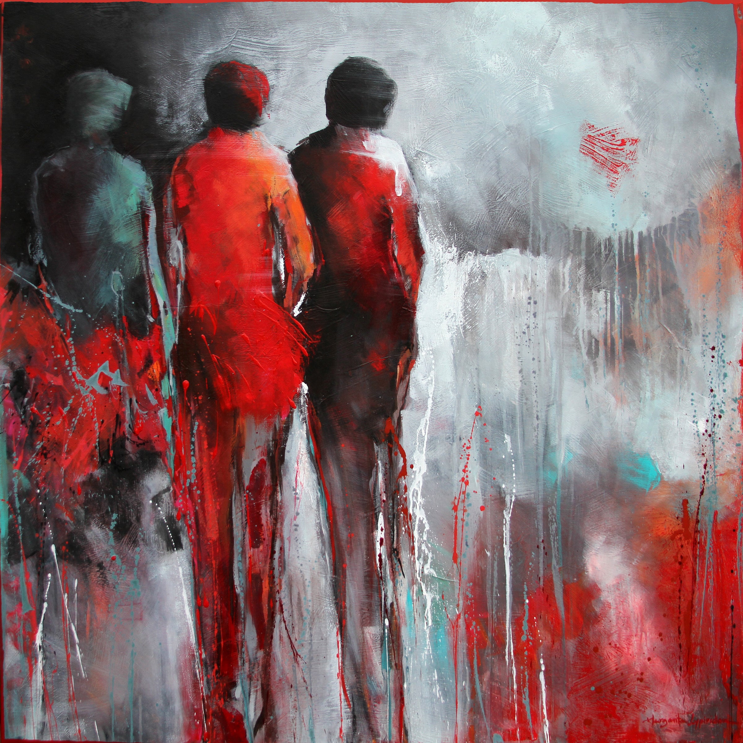 Variations In Red<br>101.6x101.6x4 cm<br>40"x40"x1.6"