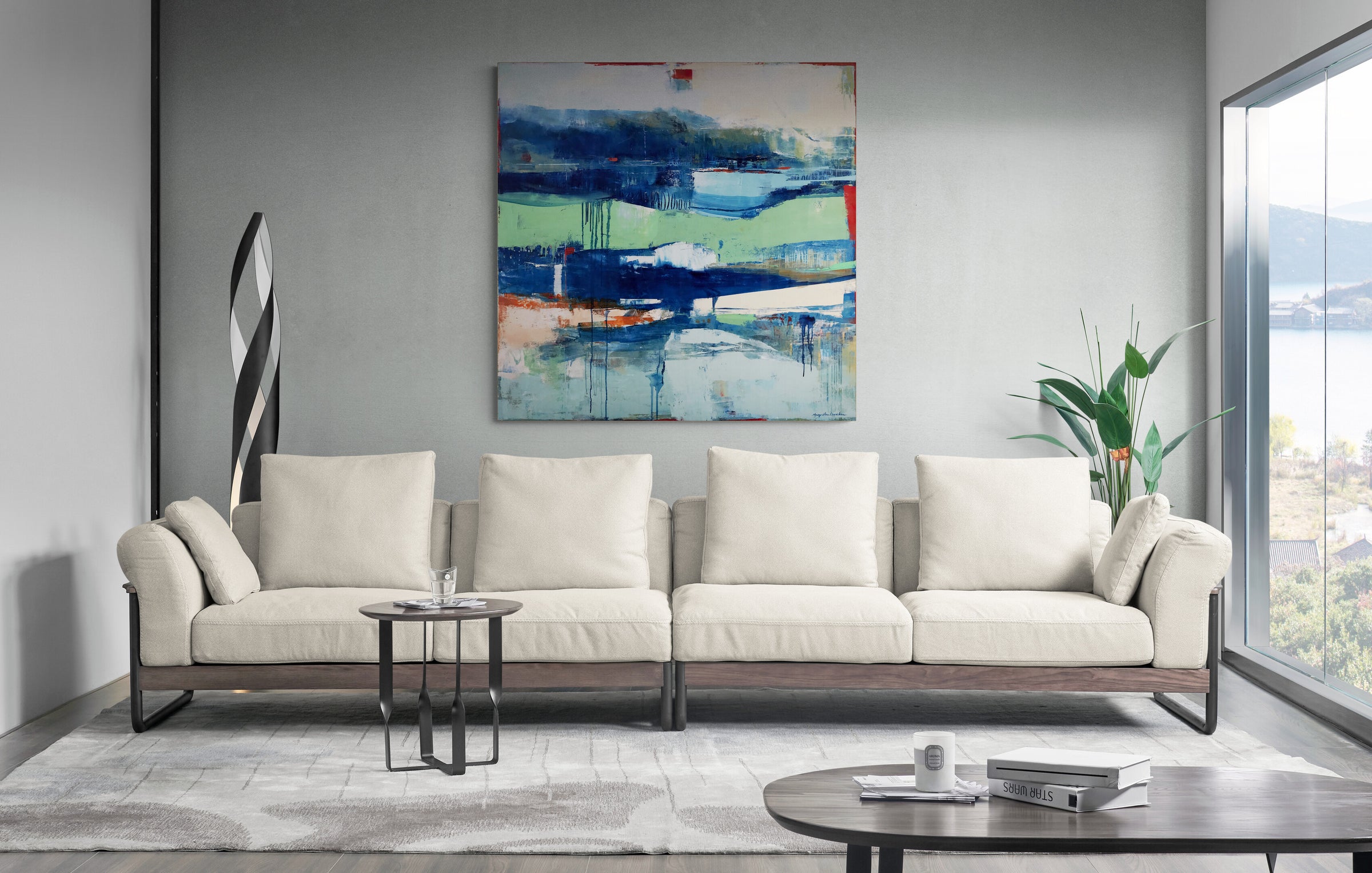A Demain La Mer <br>121.9x121.9x3.8 cm<br>48"x48"x1.5"