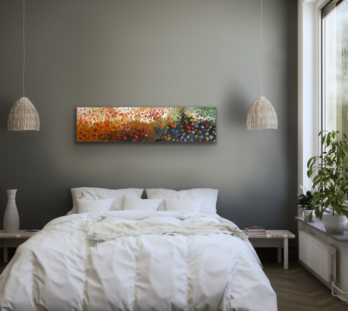 Flowers Everywhere Tonight<br>30x122x3.8 cm<br>12"x48"1.5"
