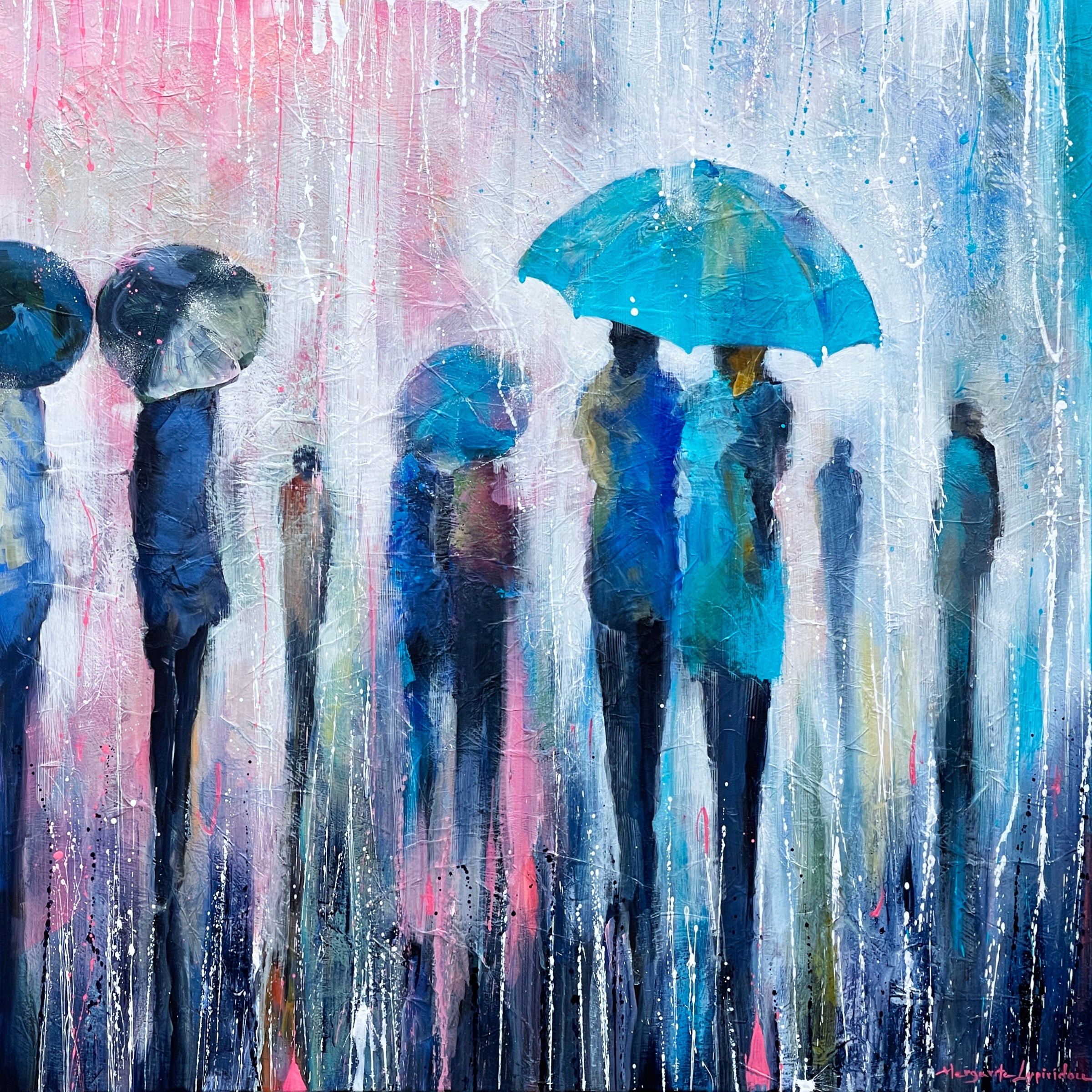 We And The Rain<br>100x101x3 cm<br>39.4"x39.8"x1.2"
