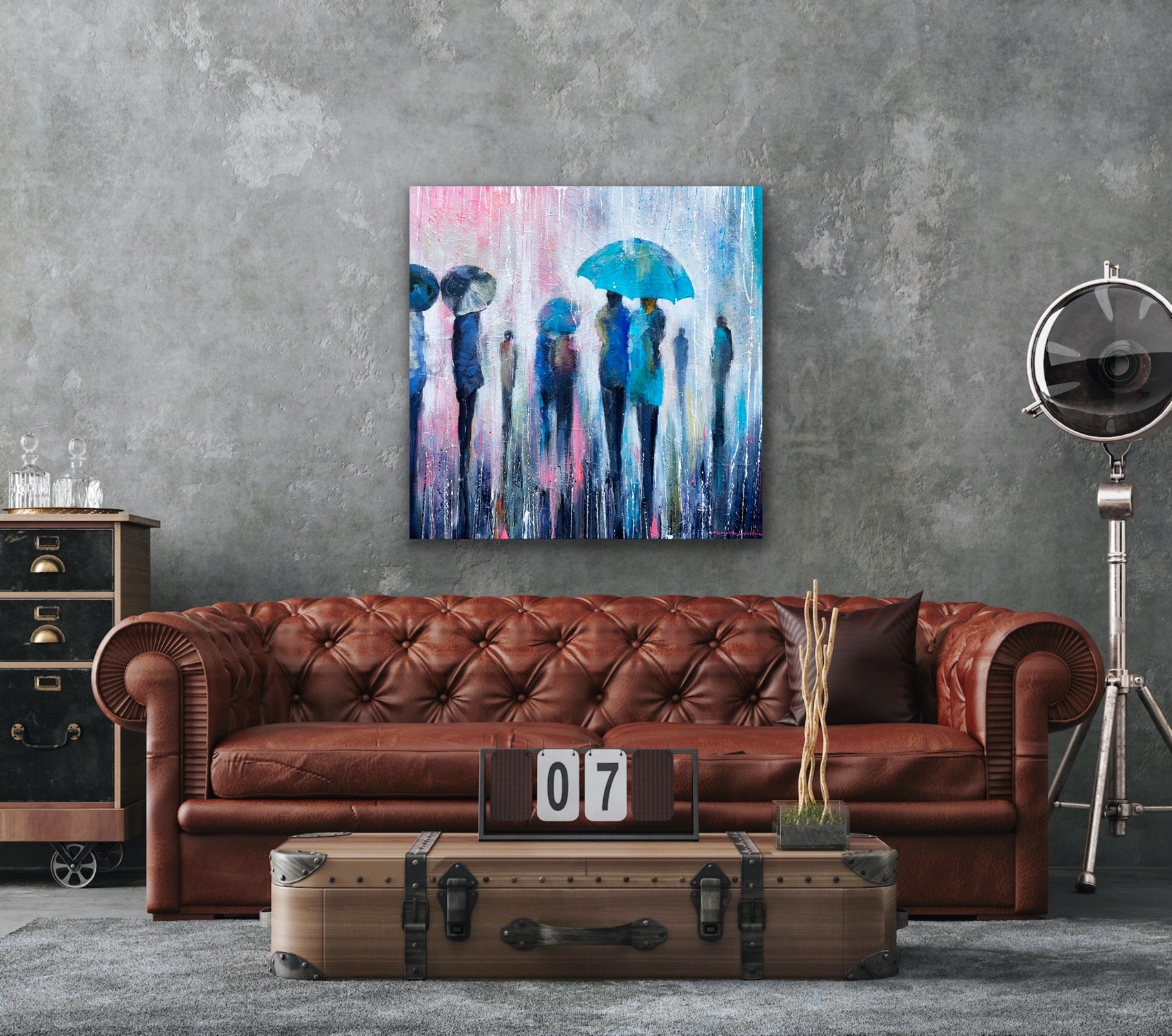 We And The Rain<br>100x101x3 cm<br>39.4"x39.8"x1.2"