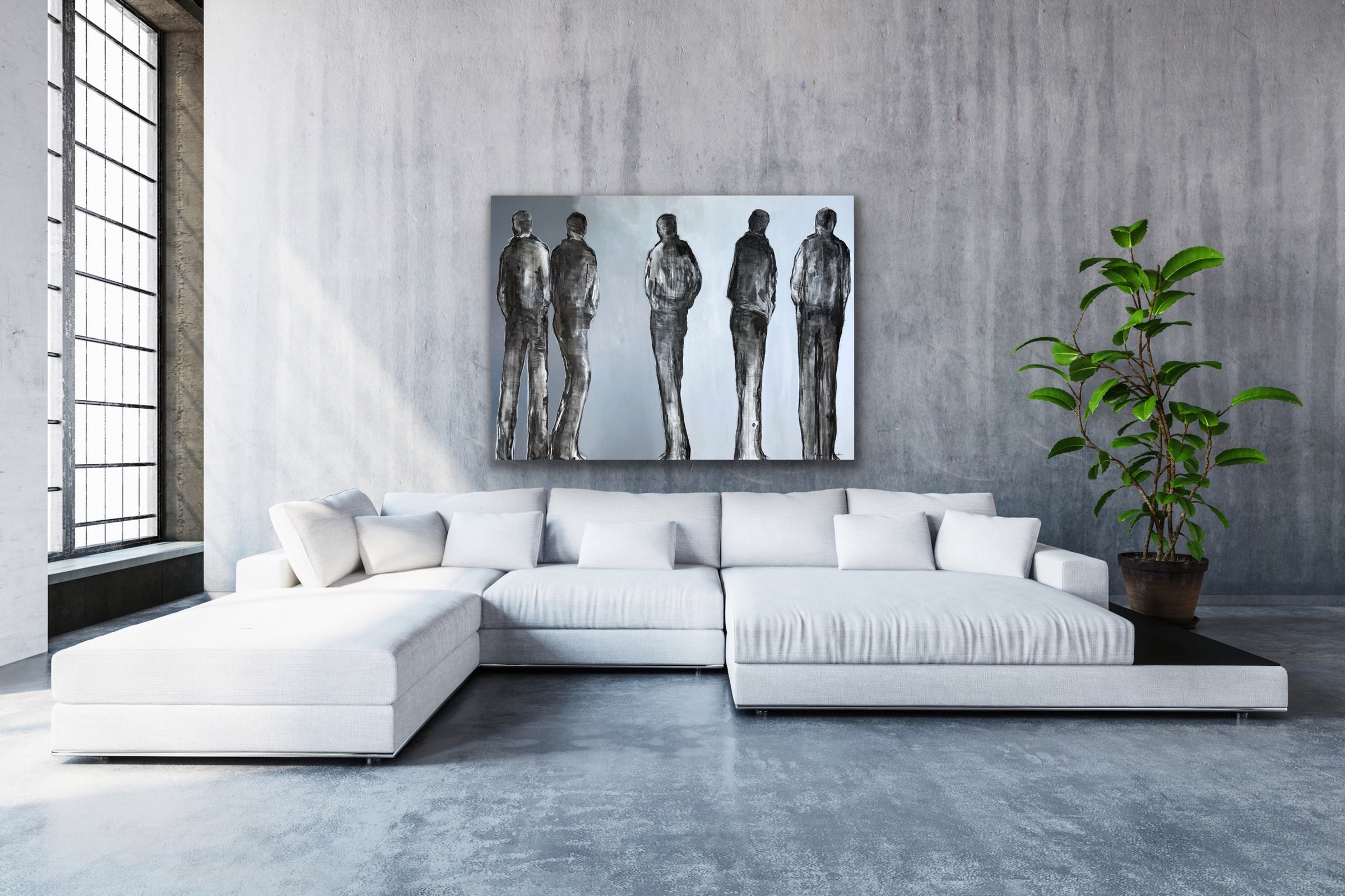 Les hommes et les autres <br>100x140x3 cm<br>39.4”x55”x1.2”