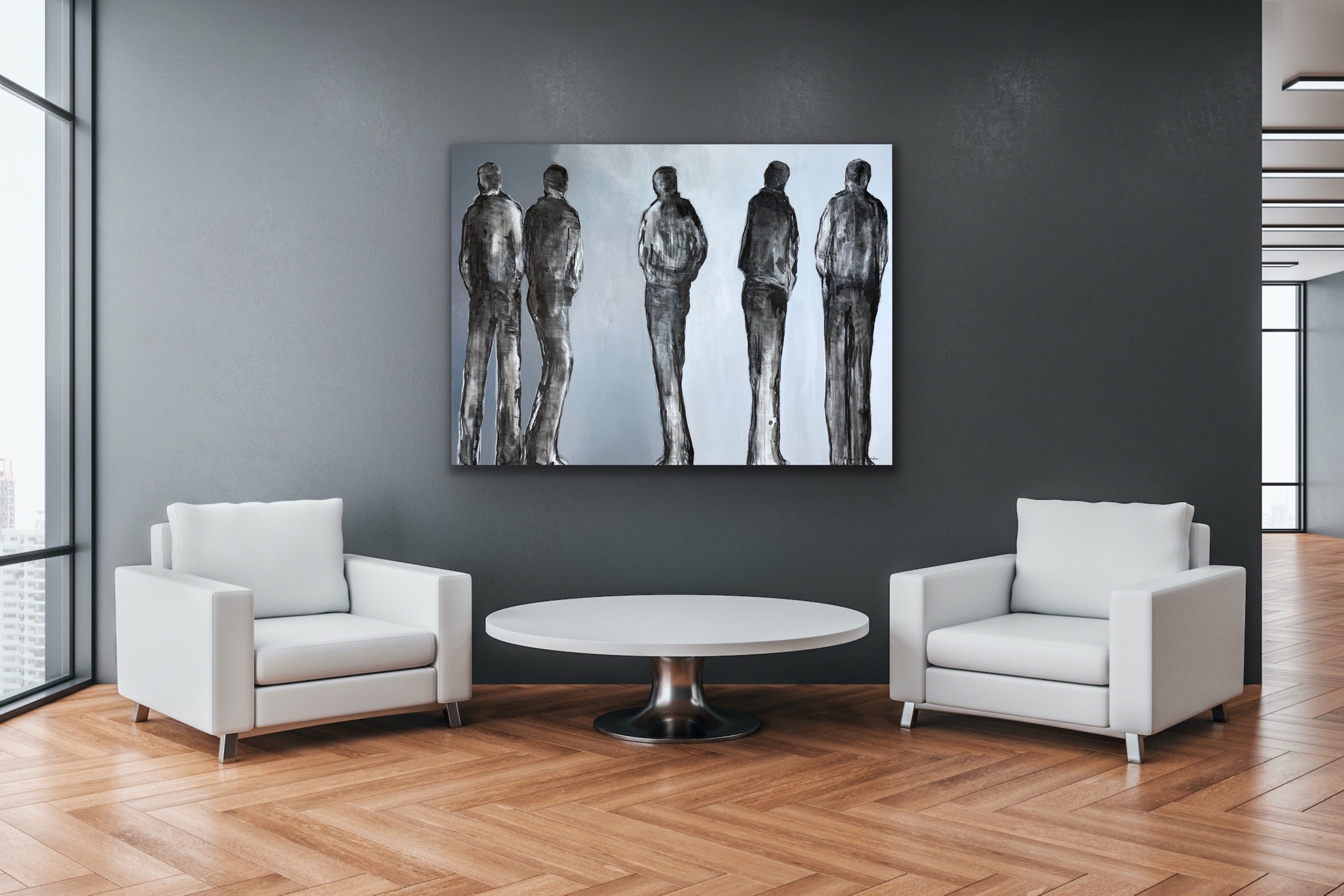 Les hommes et les autres <br>100x140x3 cm<br>39.4”x55”x1.2”