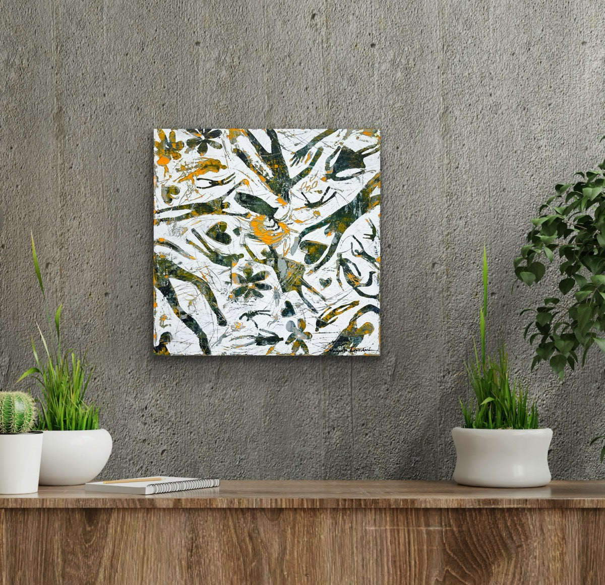 Falling Together <br>40x40x2.5 cm<br>15.8"x15.8"x1"