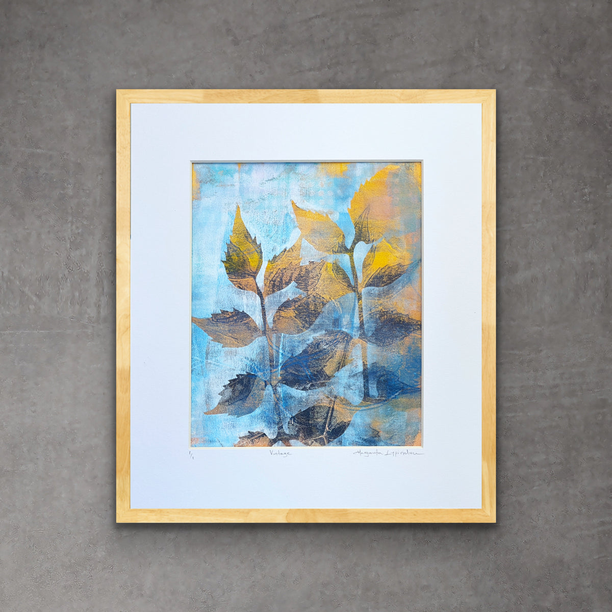 Vintage <br>25x20 cm, 35x30 cm with mat <br>9.8”x7.9”, 13.8"x11.8" with mat