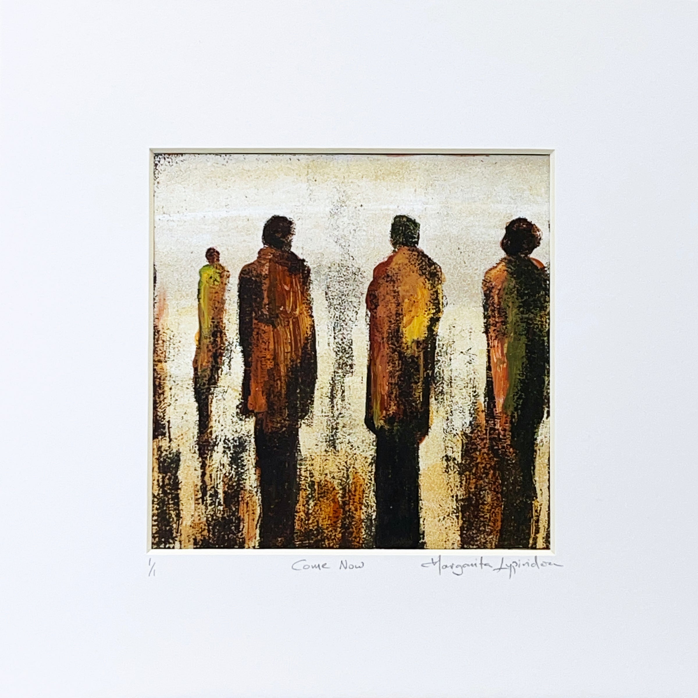 Come Now<br>14x14 cm, 25x25 cm with mat<br>5.5”x5.5”, 9.8`’x9.8” with mat