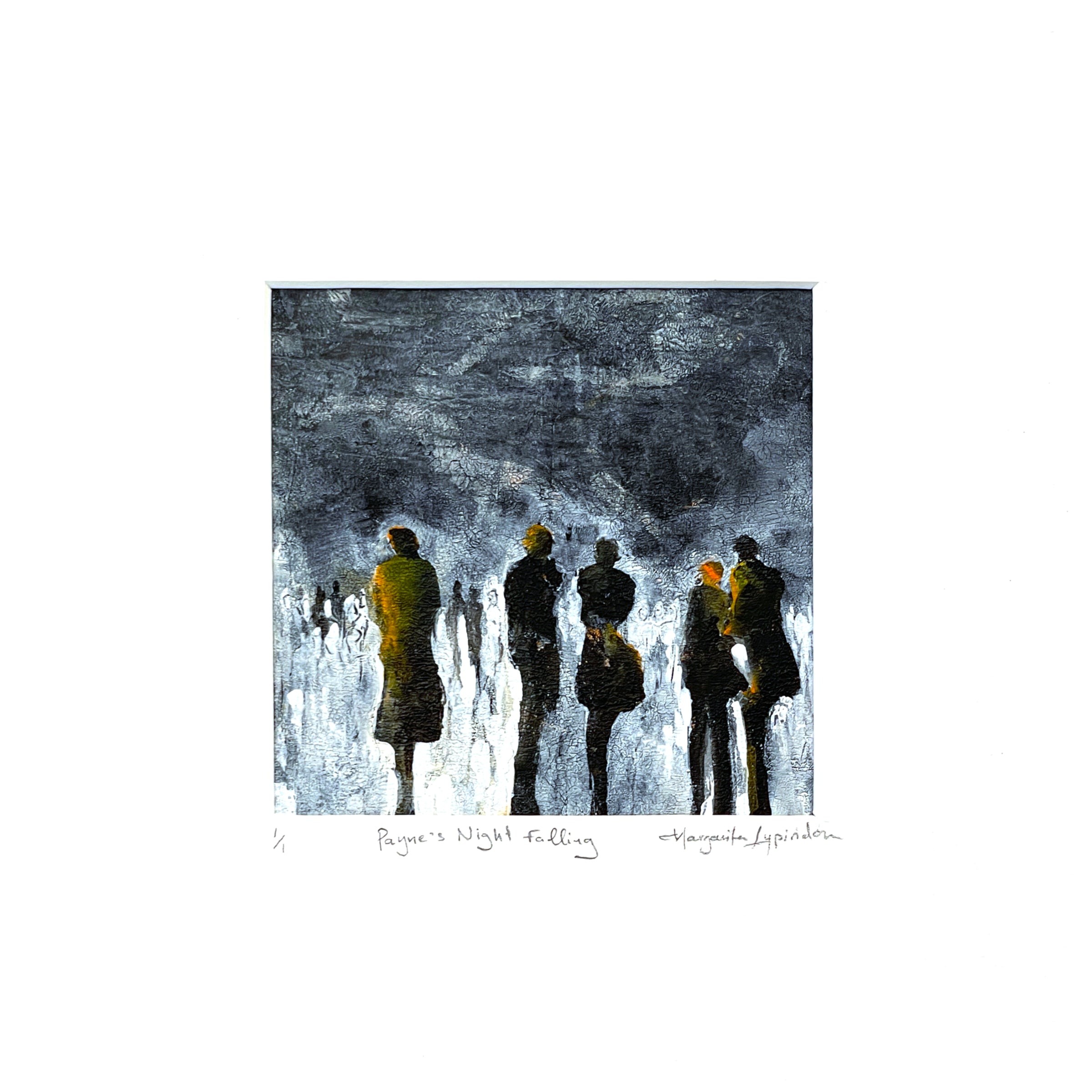 Payne’s Night Falling <br>12x12 cm, 25x25 cm with mat<br>4.7”x4.7”, 9.8`’x9.8” with mat