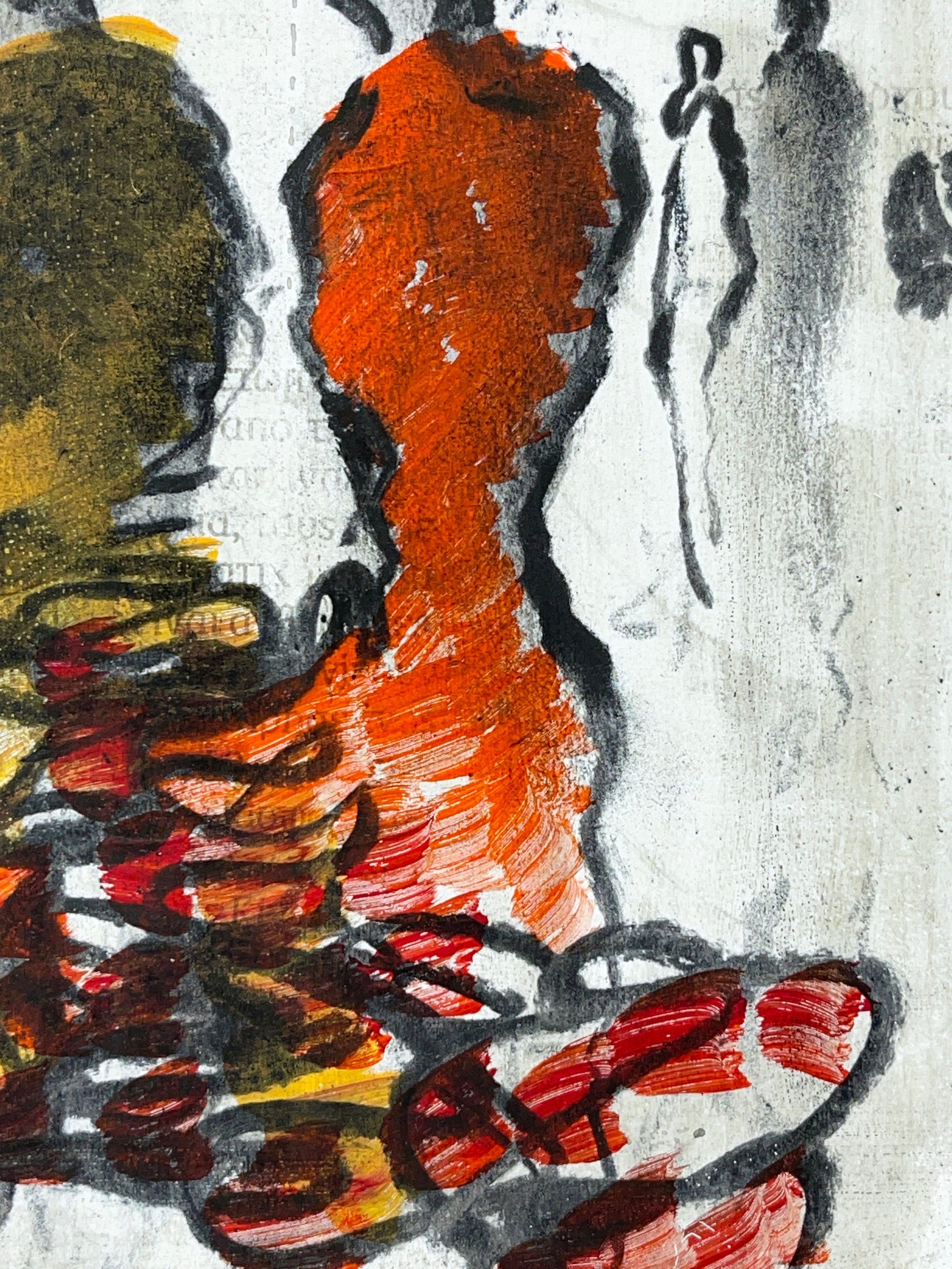 Reading The News <br>14x14 cm, 25x25 cm with mat<br>5.5”x5.5”, 9.8`’x9.8” with mat