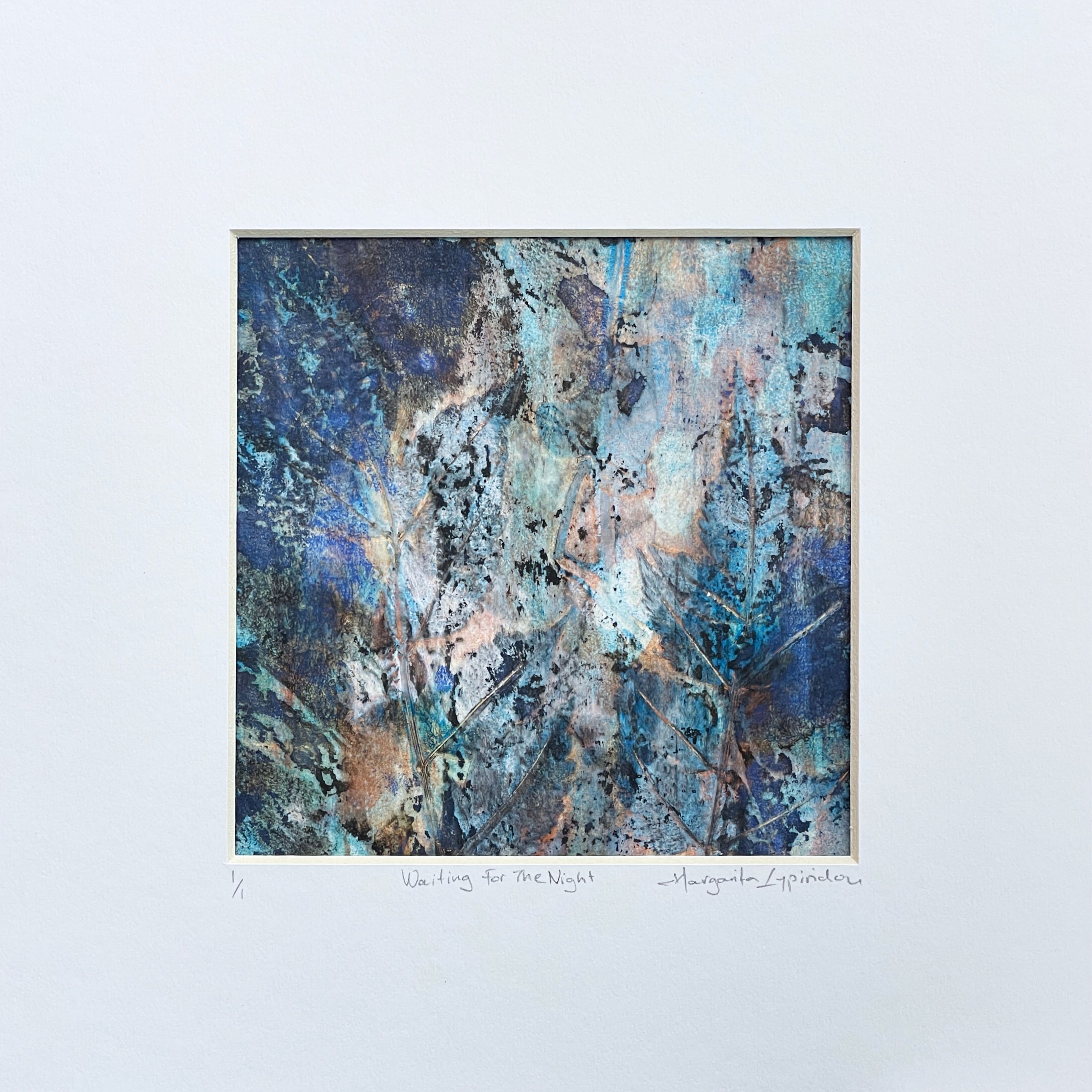 Waiting For The Night <br>14x14 cm, 25x25 cm with mat<br>5.5”x5.5”, 9.8`’x9.8” with mat