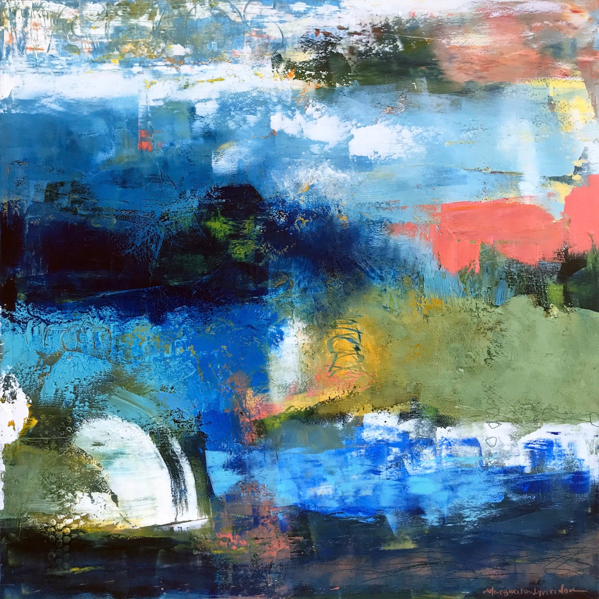 Broken Waves <br>76.2x76.2x3.8 cm<br>30”x30”x1.5"