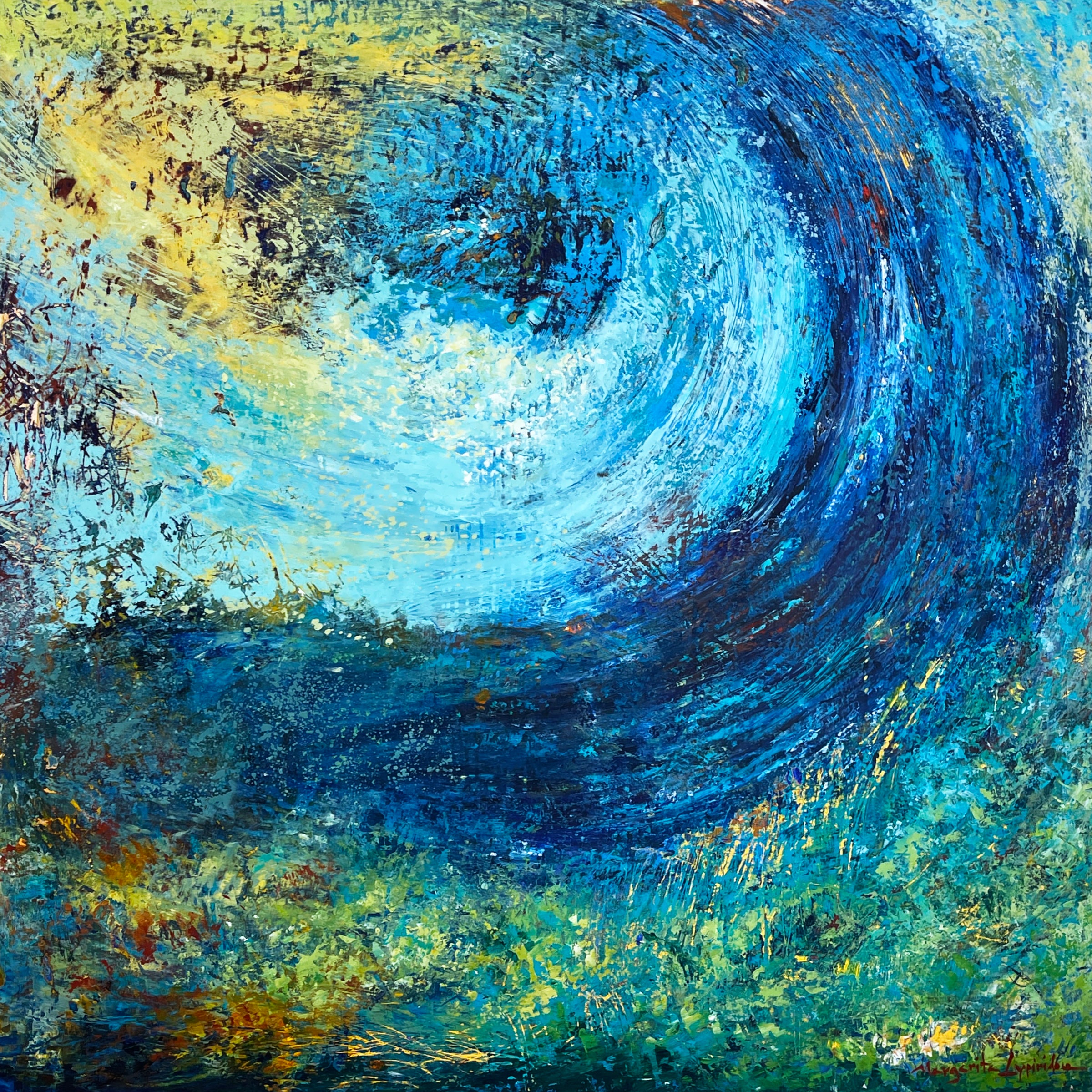 Counting Breaths <br>105x105x2.5 cm<br>41.3”x41.3”x1”