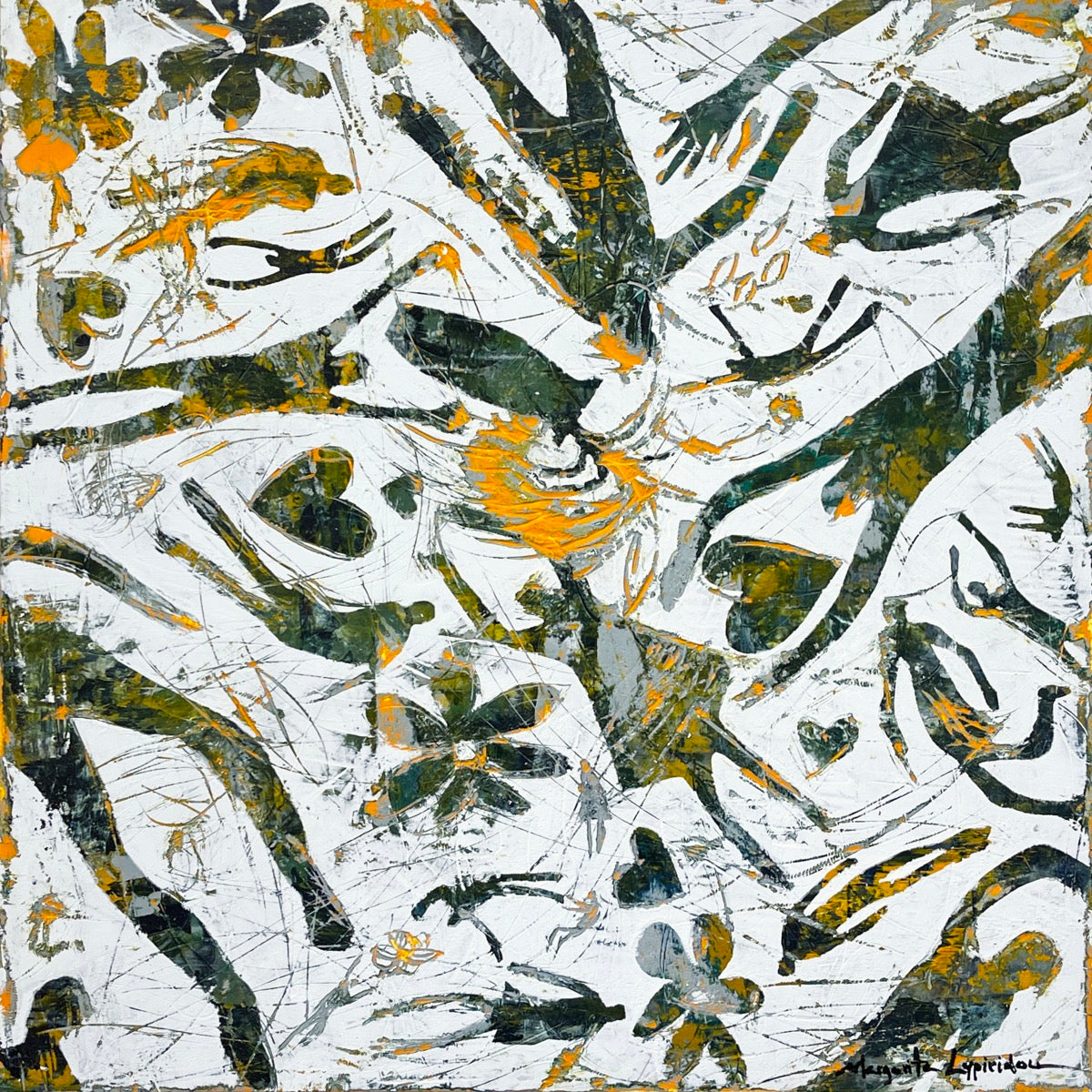 Falling Together <br>40x40x2.5 cm<br>15.8"x15.8"x1"