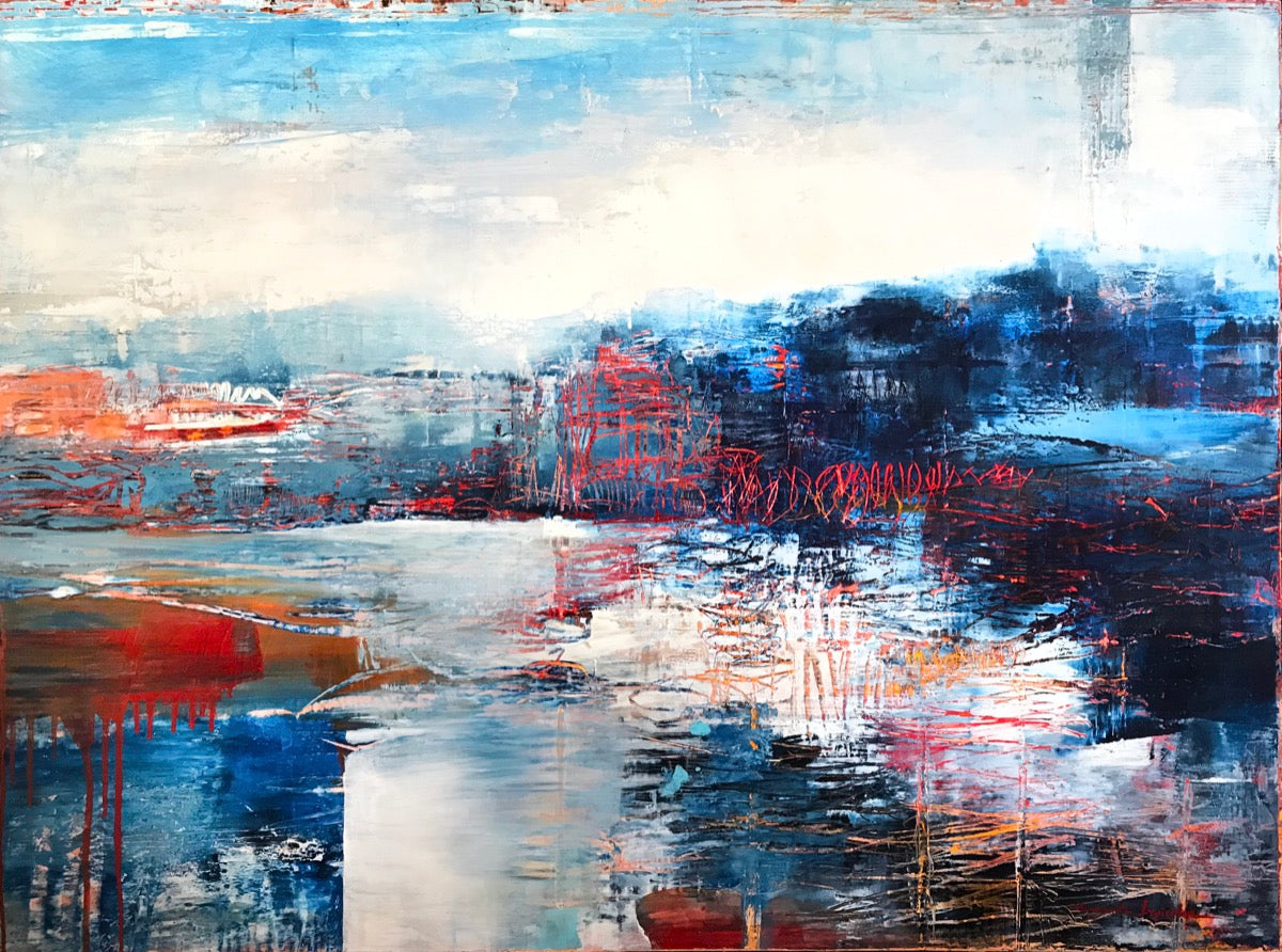 Familiar Waters <br>76.2x101.6x3.8 cm<br>30”x40"x1.5"