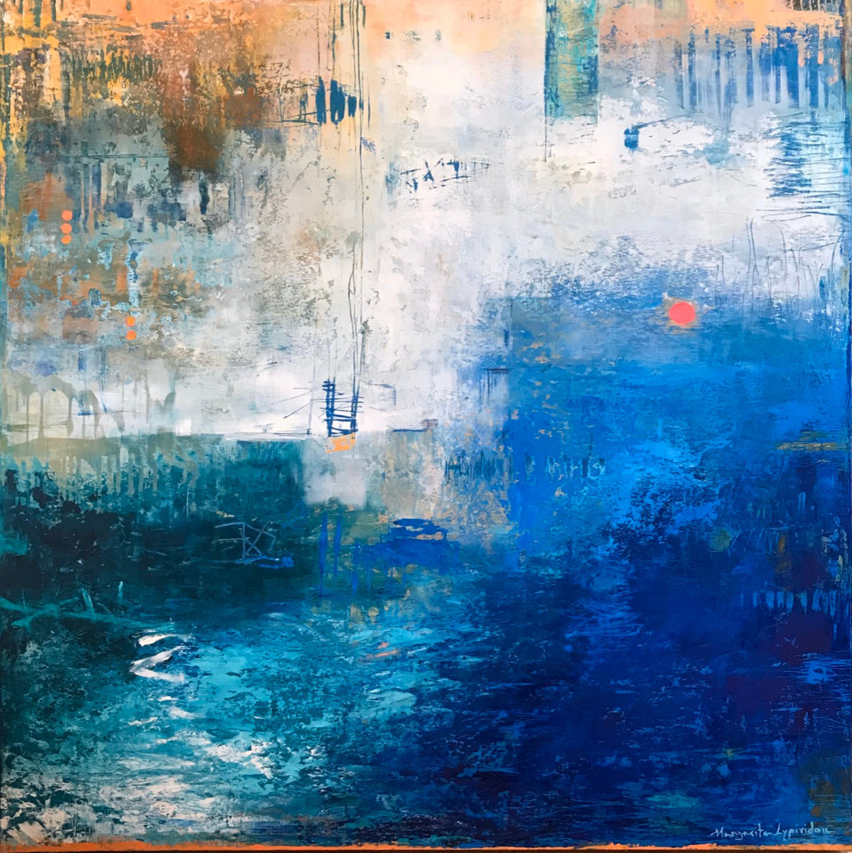 House At Sea<br>101.6x101.6x3.8cm<br>40”x40”x1.5”