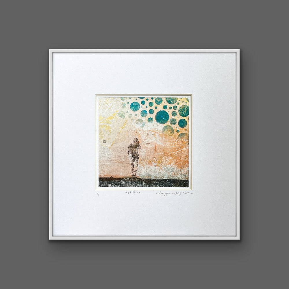 Artifice <br>12x12 cm, 25x25 cm with mat<br>4.7”x4.7”, 9.8`’x9.8” with mat
