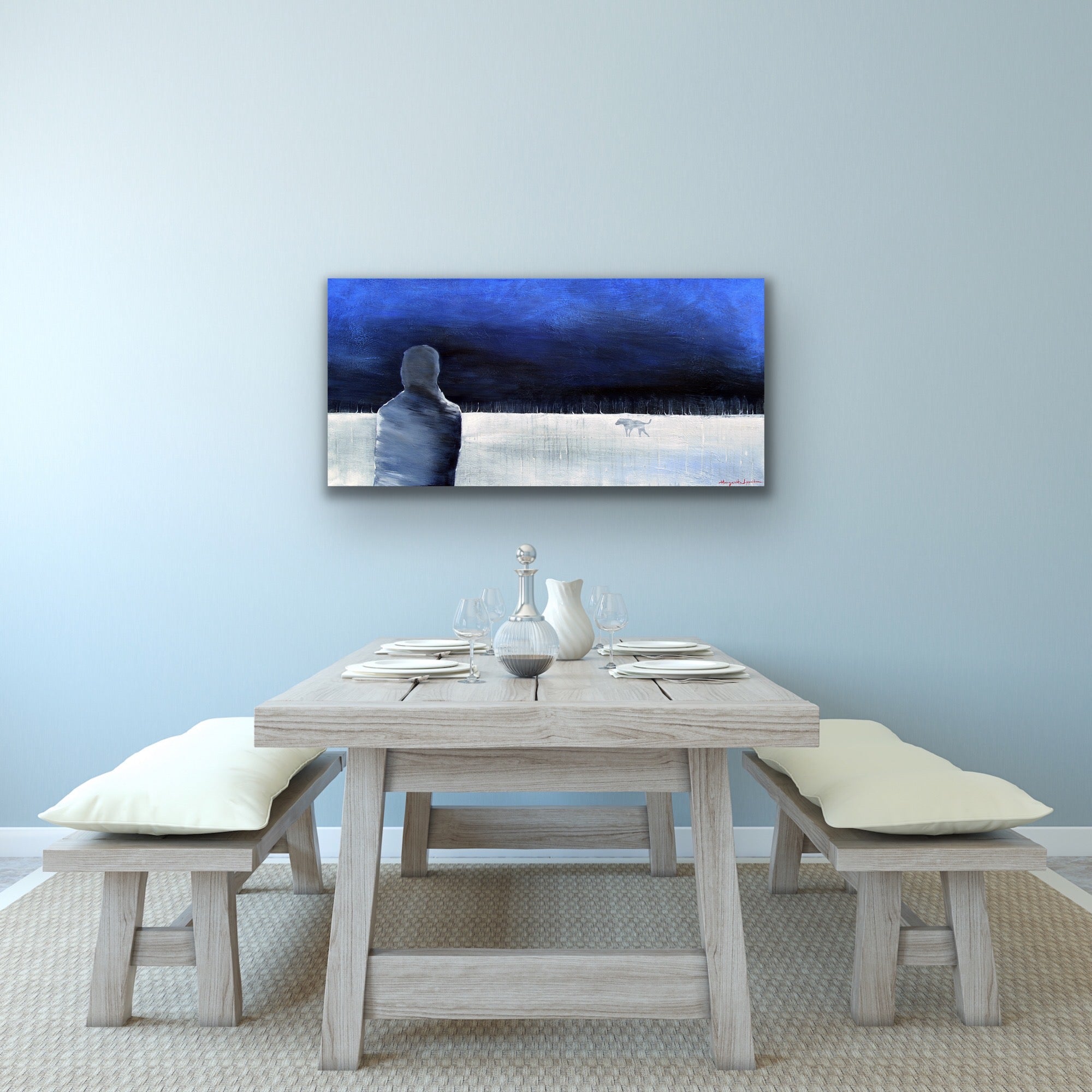 L’homme et le chien <br>61x122x2 cm<br>24”x48”x0.8”