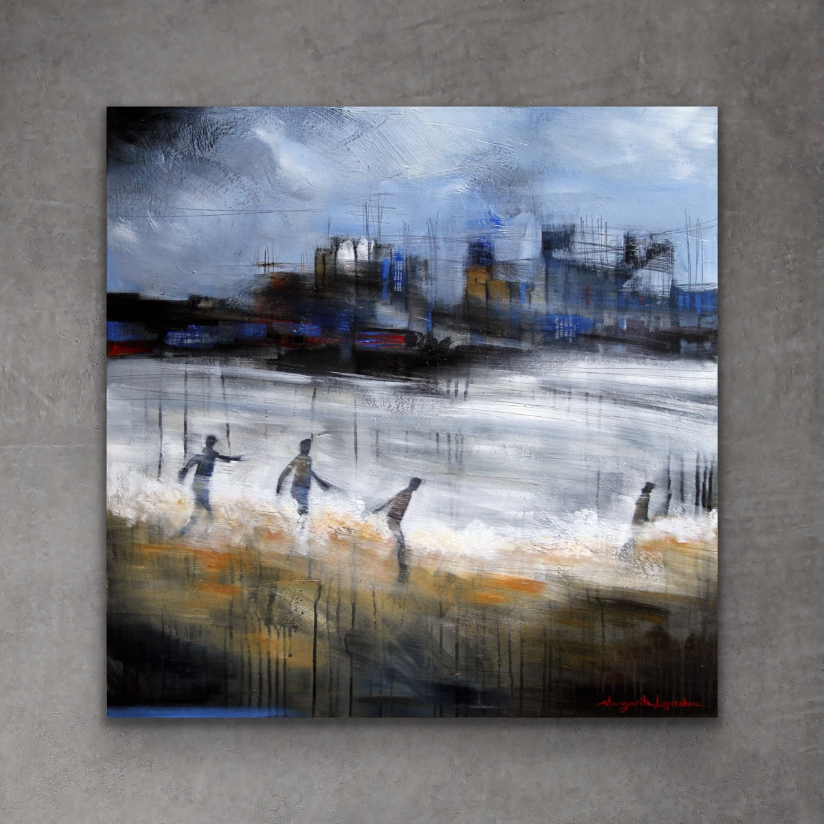 Sliding Away <br>76.2x76.2x3.8 cm<br>30”x30”x1.5”