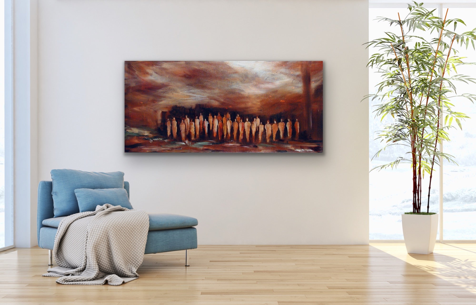 People Again <br>76.2x152.4x3 cm<br>30"x60"x1.2"