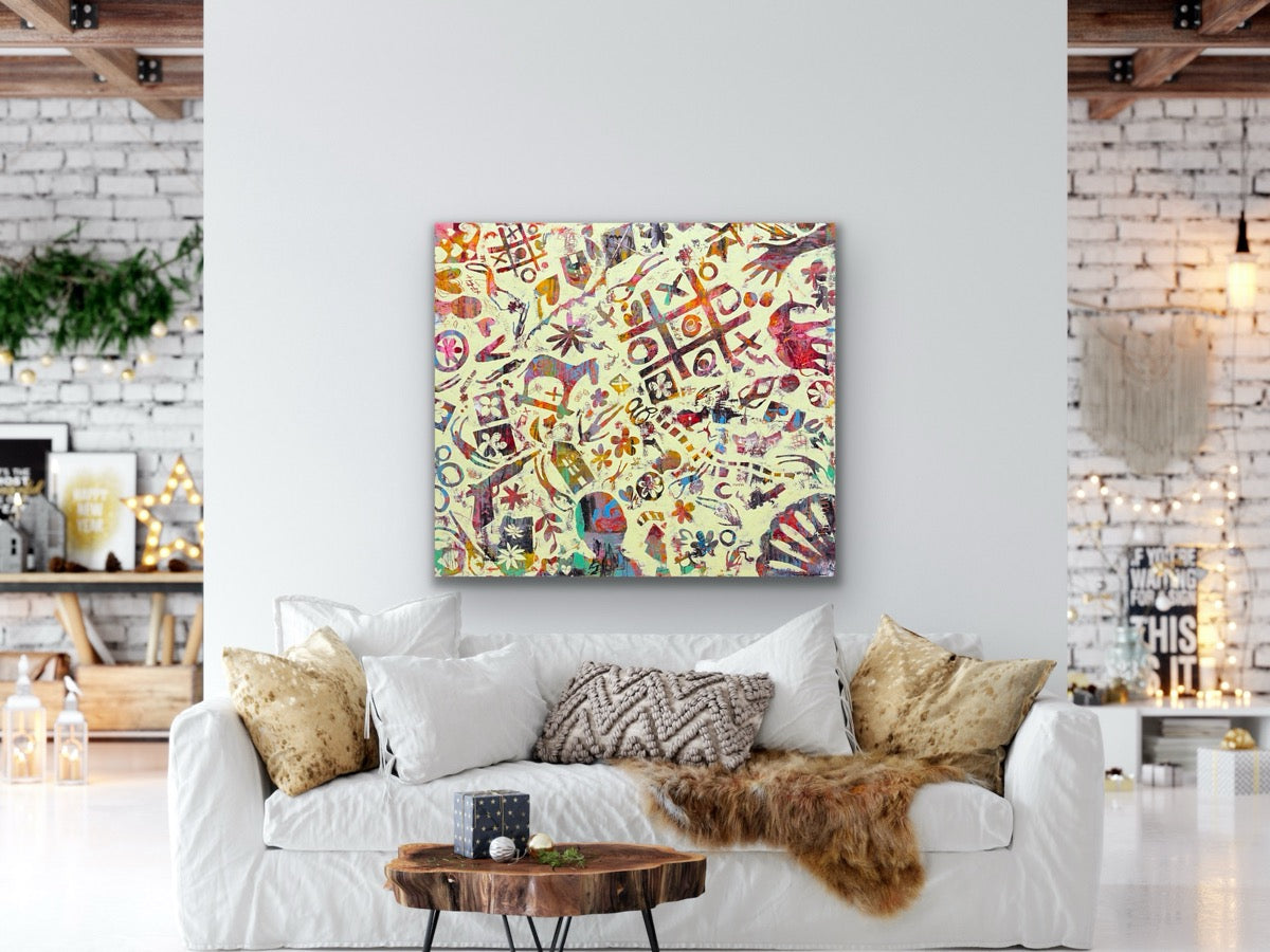 The Elephant In The Room <br>110x125x2.5 cm<br>43.3"x49.2"x1"