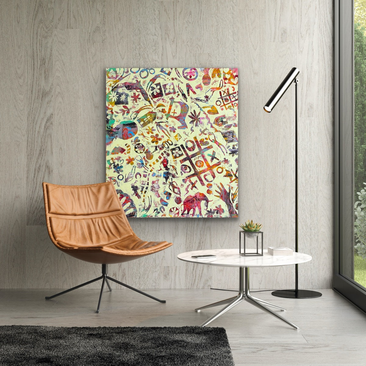 The Elephant In The Room <br>110x125x2.5 cm<br>43.3"x49.2"x1"