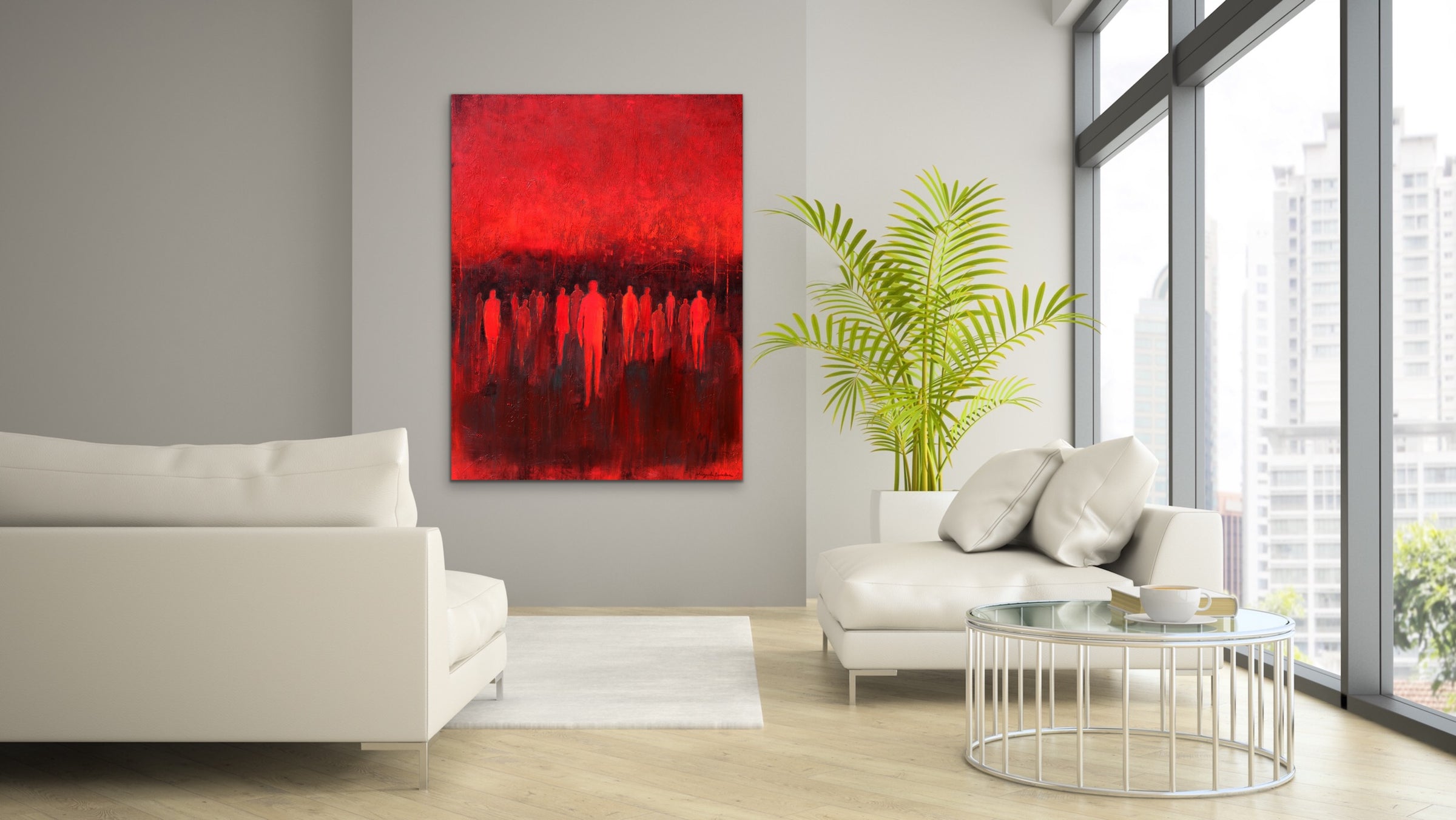 Le pont de loin <br>121.9x91.4x4 cm<br>48”x36”x1.6”