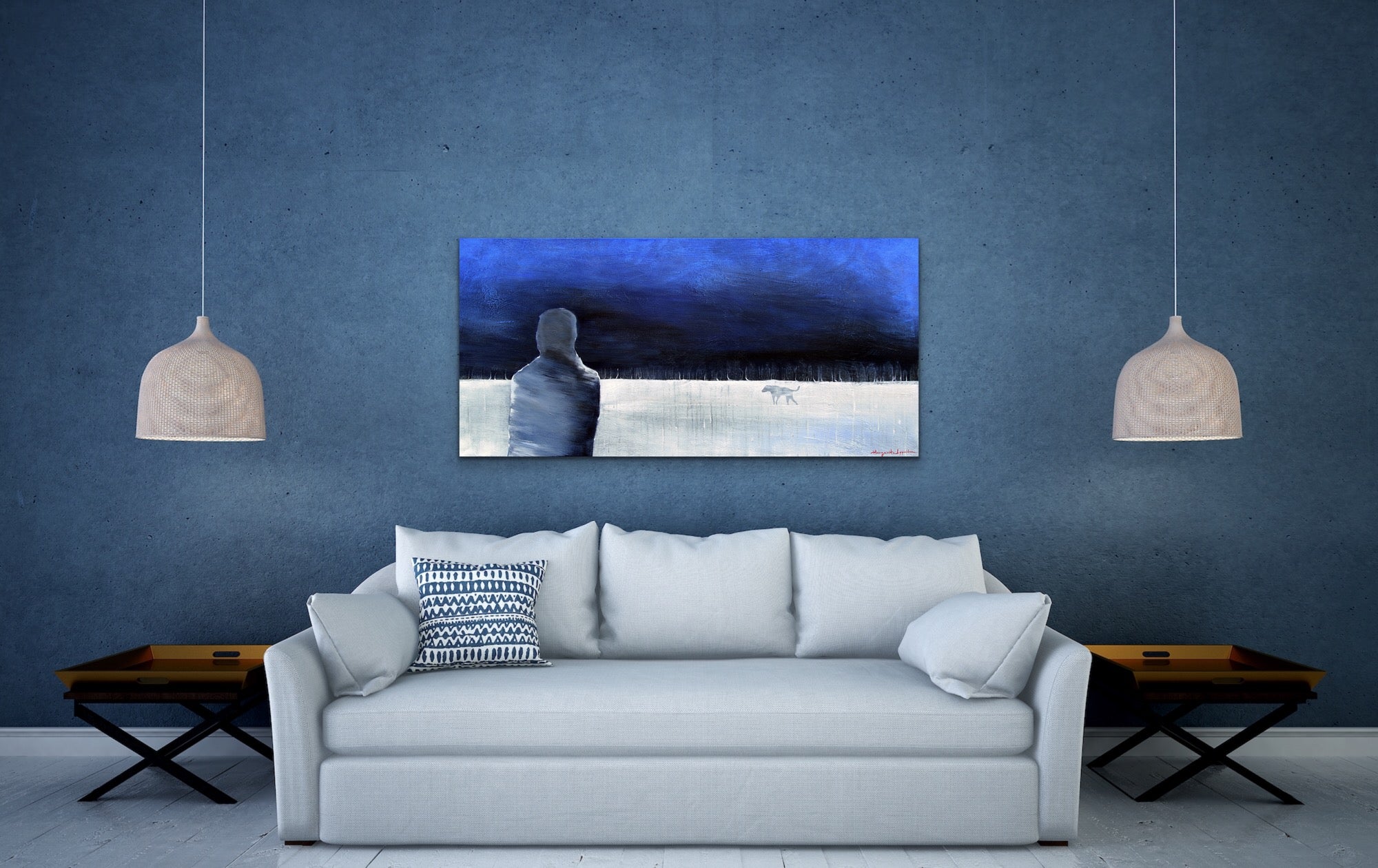 L’homme et le chien <br>61x122x2 cm<br>24”x48”x0.8”
