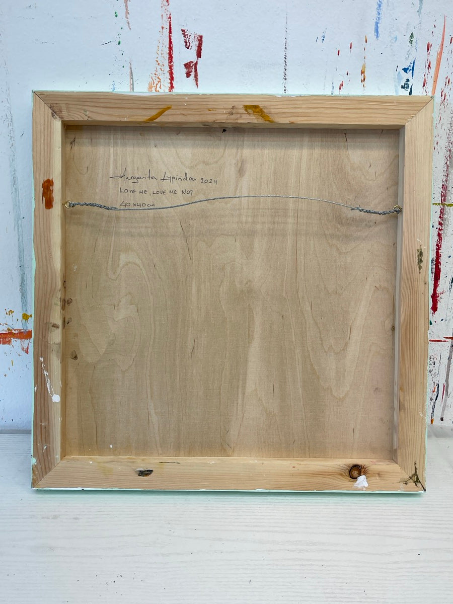 Love Me Love Me Not <br>40x40x2.5 cm<br>15.8"x15.8"x1"