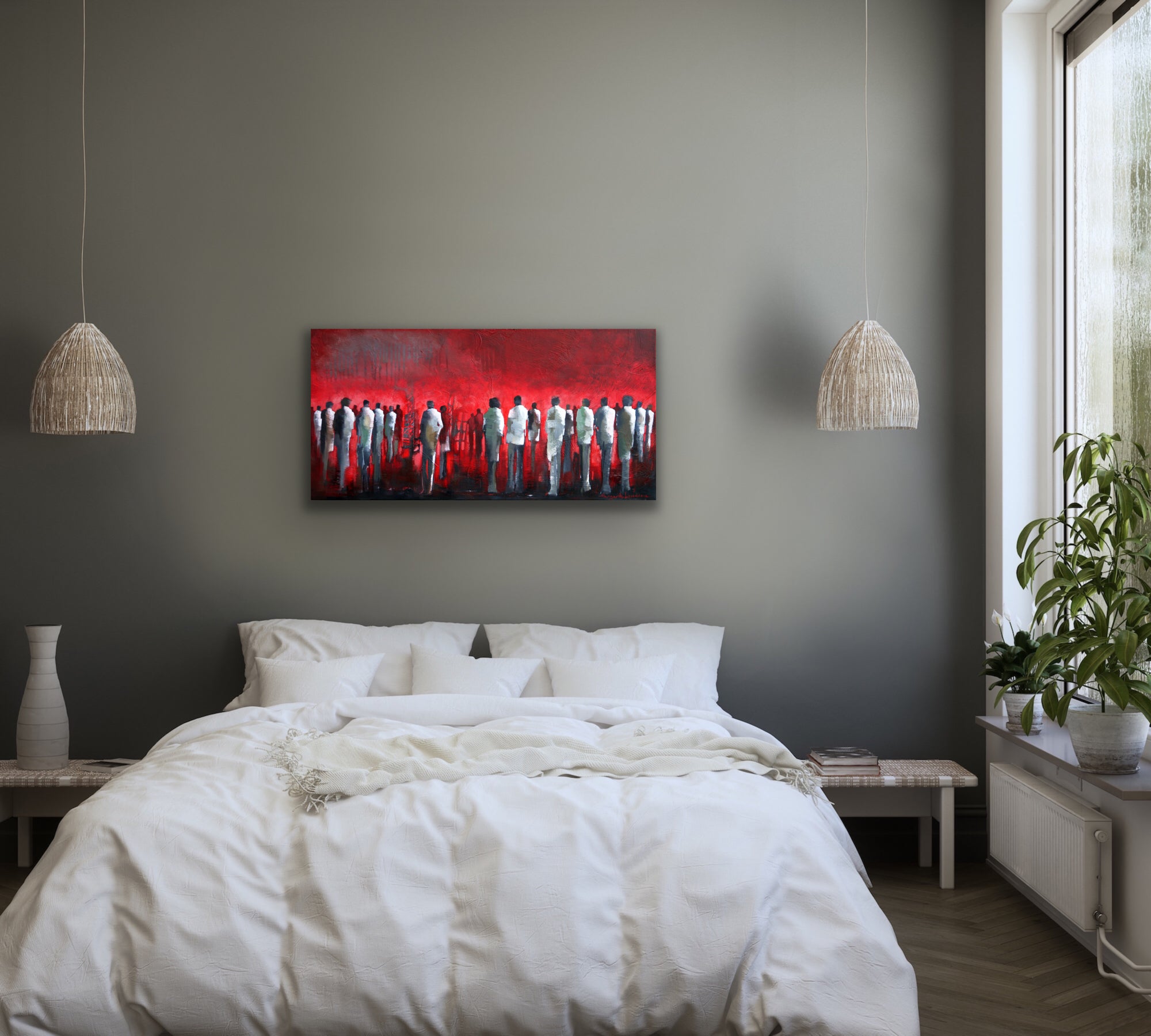 Night Gathering <br>45.7x94x3.8 cm<br>18”x36”x1.5"
