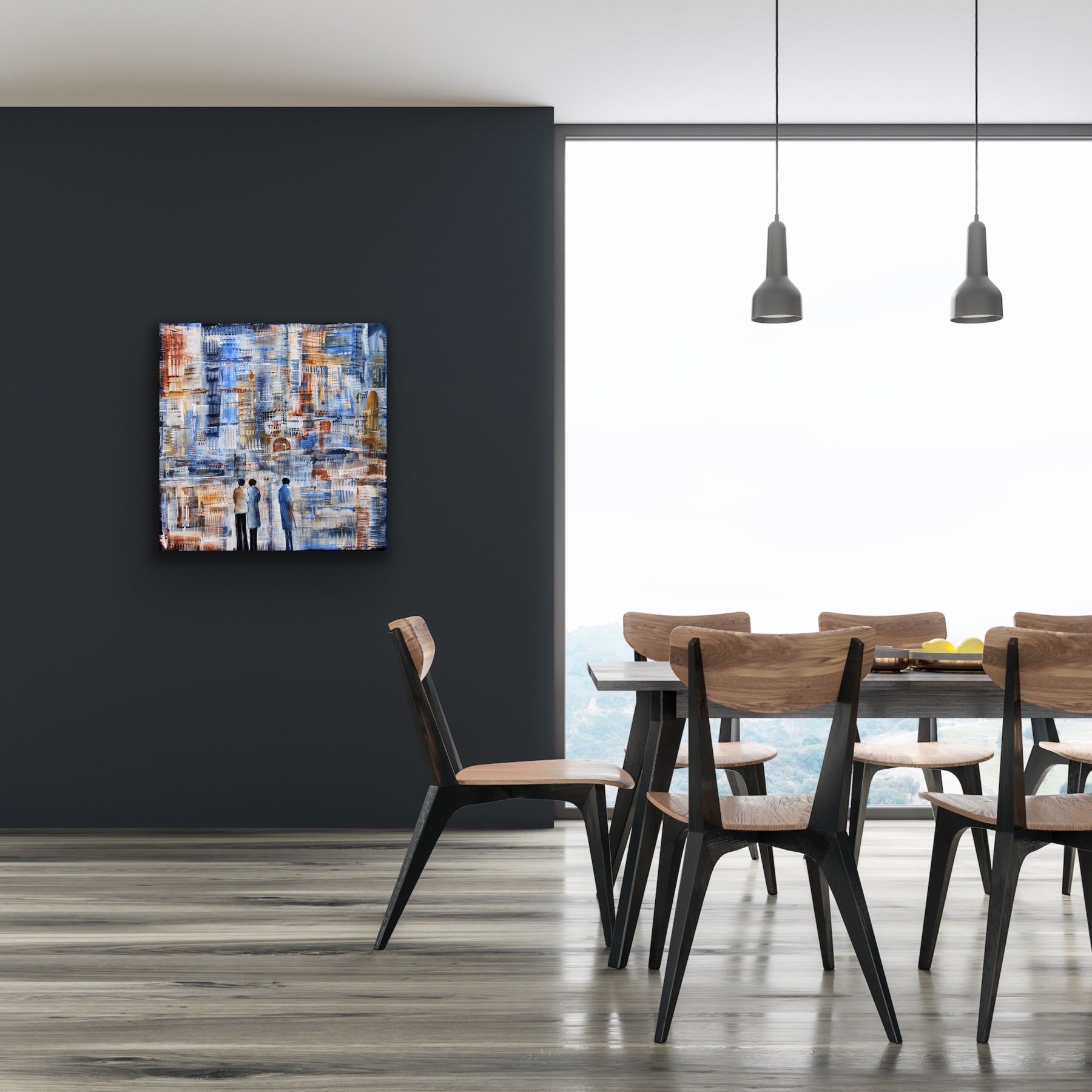 City Of Lights <br>76.2x76.2x3.8 cm<br>30”x30”x1.5”