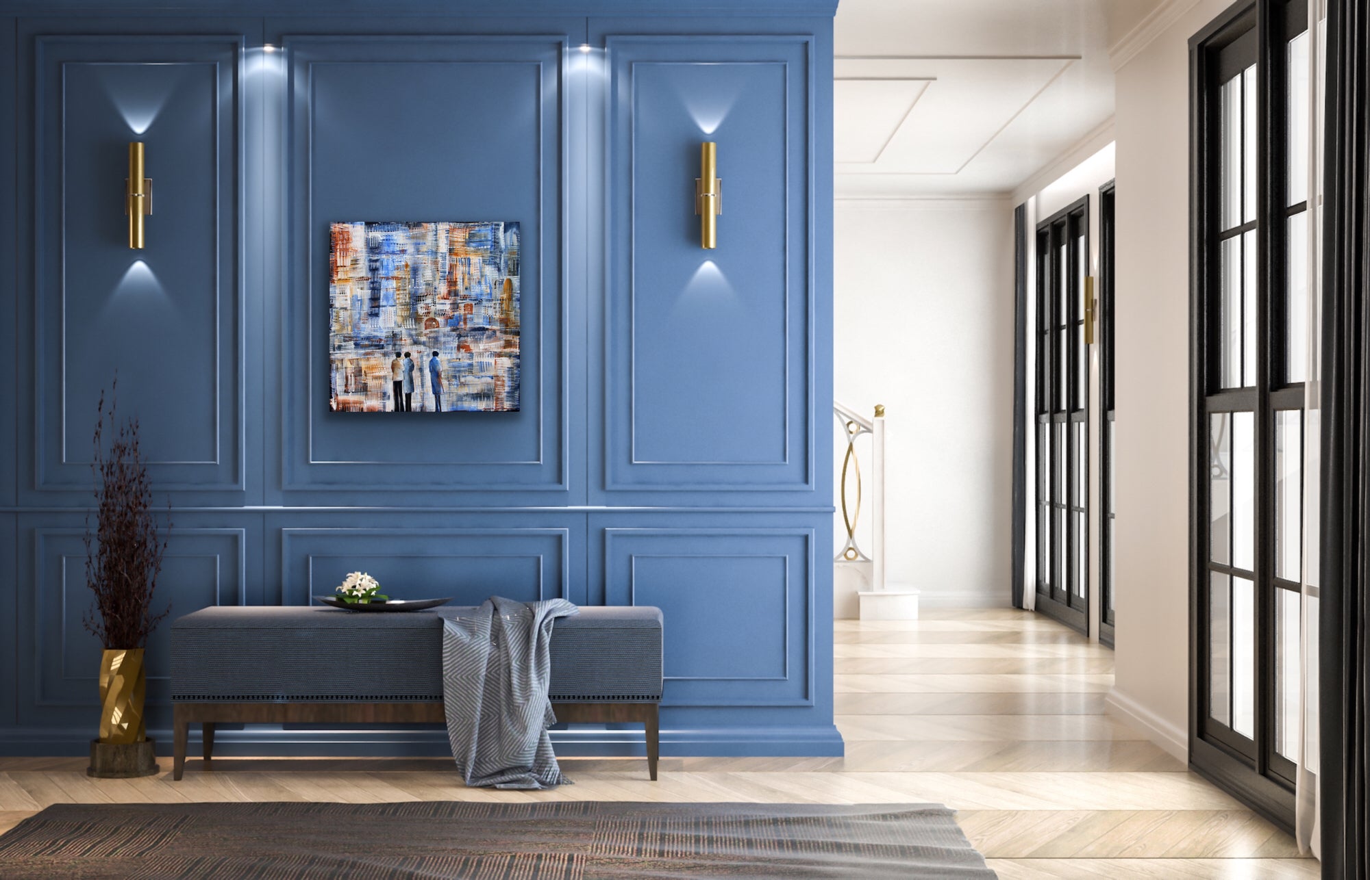 City Of Lights <br>76.2x76.2x3.8 cm<br>30”x30”x1.5”