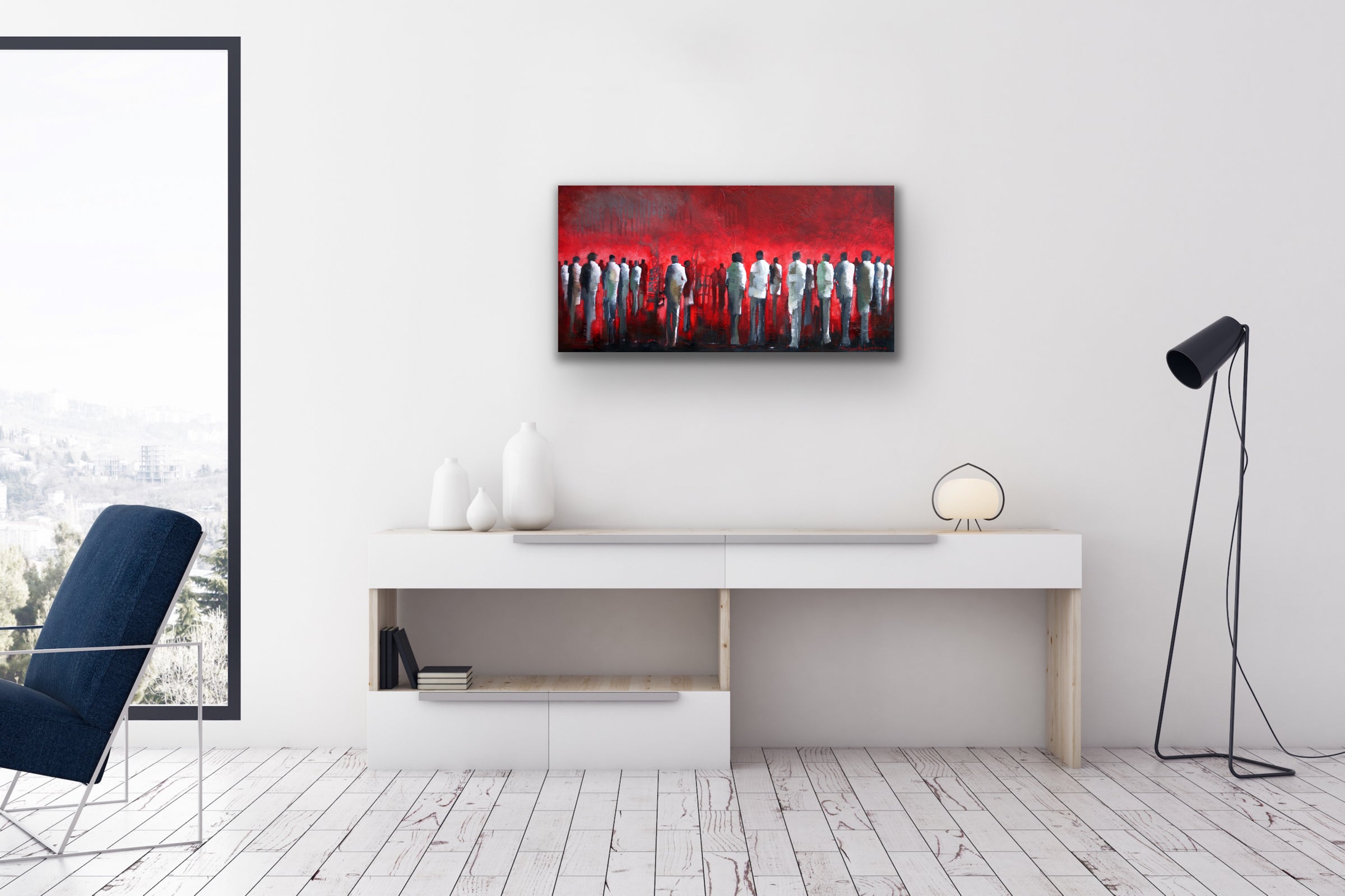 Night Gathering <br>45.7x94x3.8 cm<br>18”x36”x1.5"