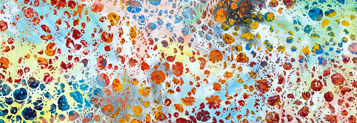 Joyful Burst <br>43x125x4 cm<br>16.9”x49.2”x1.6”