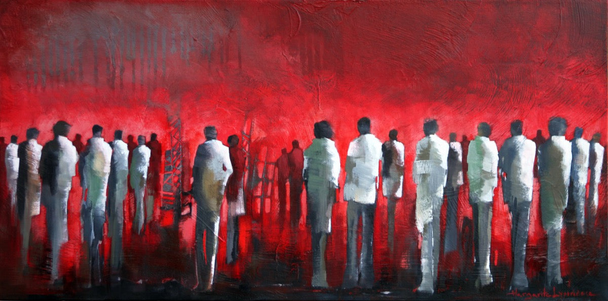 Night Gathering <br>45.7x94x3.8 cm<br>18”x36”x1.5"
