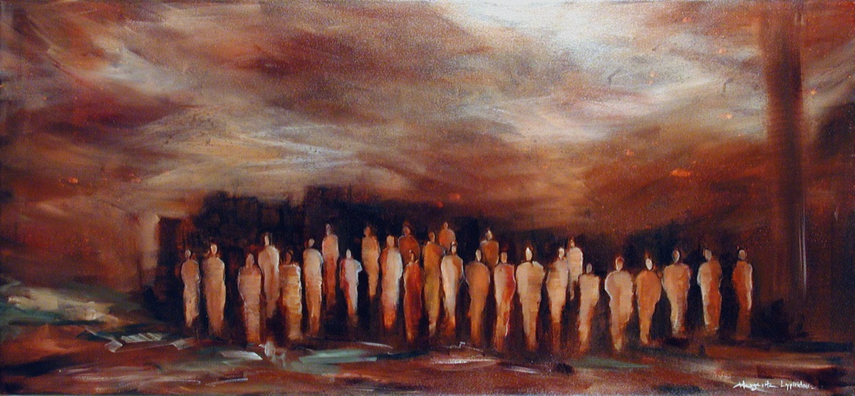 People Again <br>76.2x152.4x3 cm<br>30"x60"x1.2"