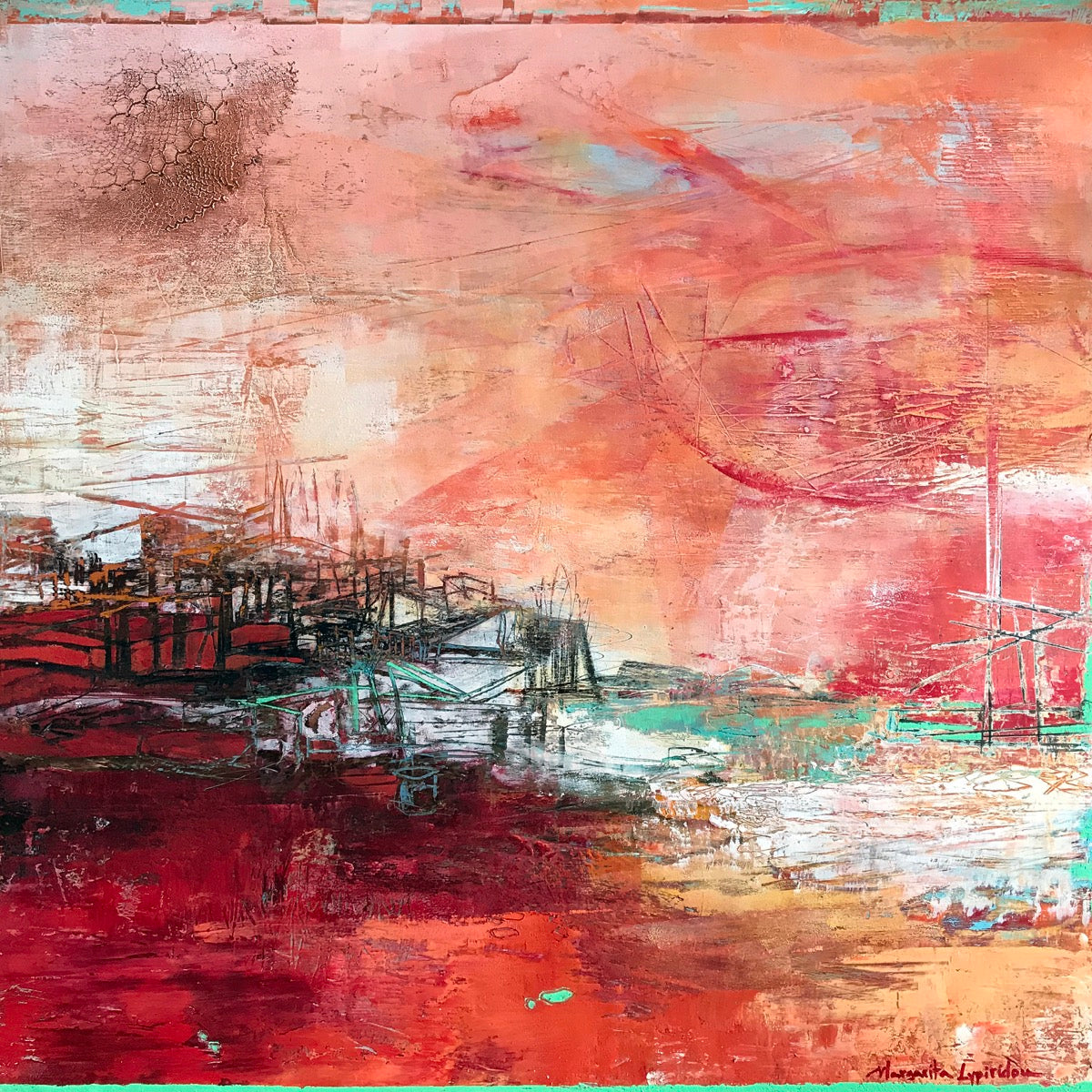 Port Of Possibilities <br>60.9x60.9x3.8 cm<br>24”x24”x1.5"
