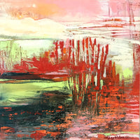 Precarious Red <br>30.5x30.5x3.8 cm<br>12”x12"x1.5"