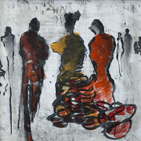 Reading The News <br>14x14 cm, 25x25 cm with mat<br>5.5”x5.5”, 9.8`’x9.8” with mat