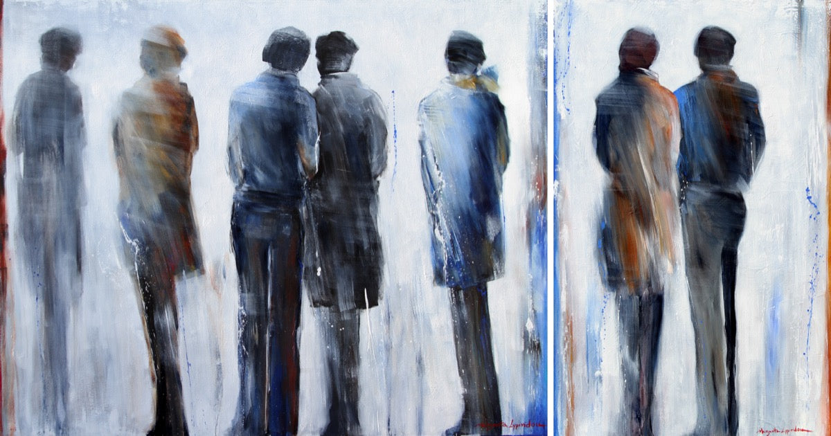 You Had Me At Hello (diptych) <br>121.9x228.6x3.8 cm<br>48”x90”x1.5”