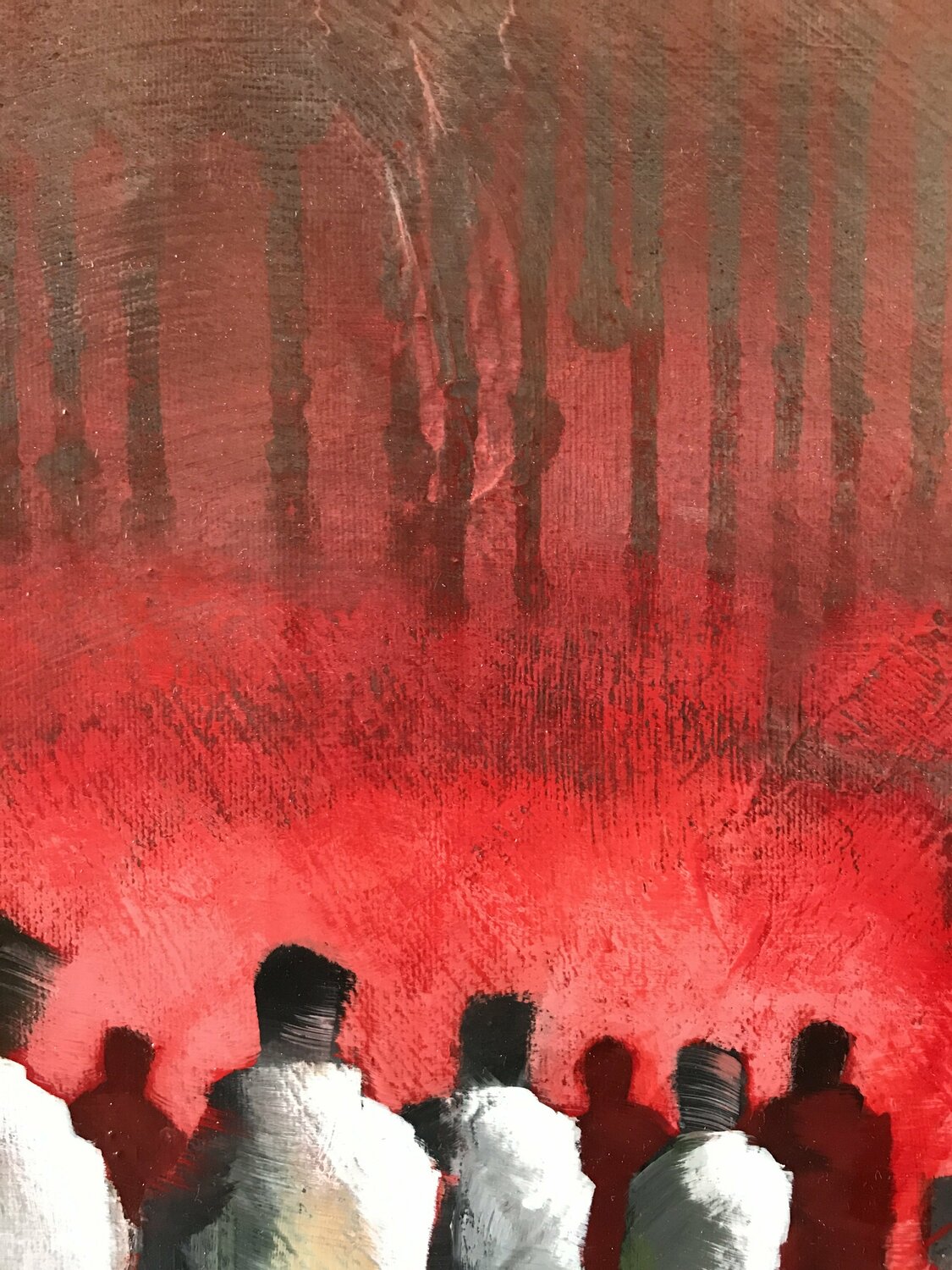 Night Gathering <br>45.7x94x3.8 cm<br>18”x36”x1.5"