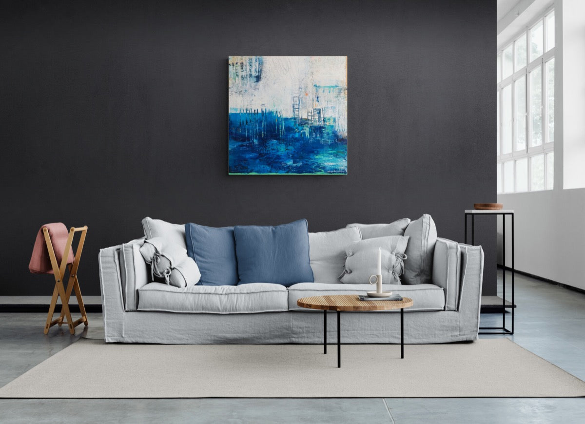 Entre le ciel et la mer<br>76.2x76.2x3.8cm<br>30”x30”x1.5”